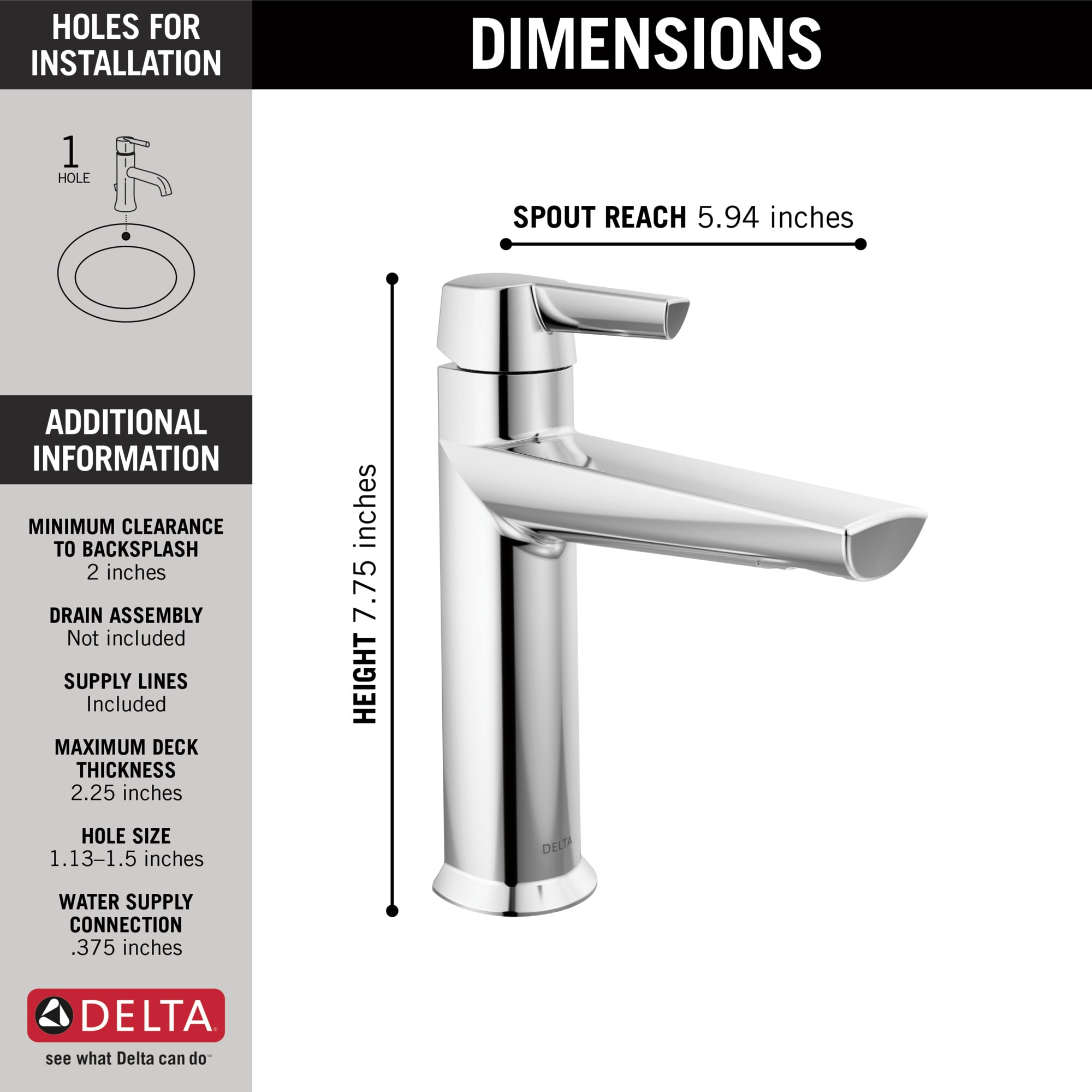 Delta Faucet 3571-PR-MPU-DST Galeon バスルーム蛇口 ルミコート