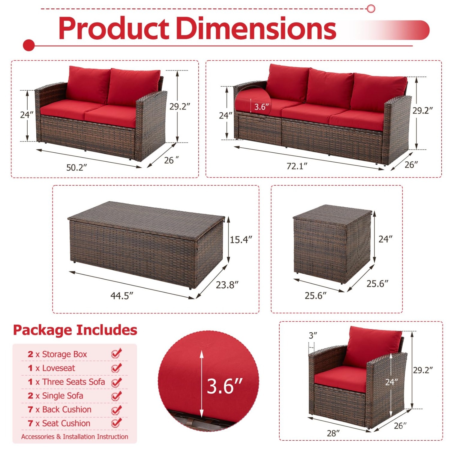 AECOJOY 16080RD-LS01 Patio-Sofas-Daybeds - View #5