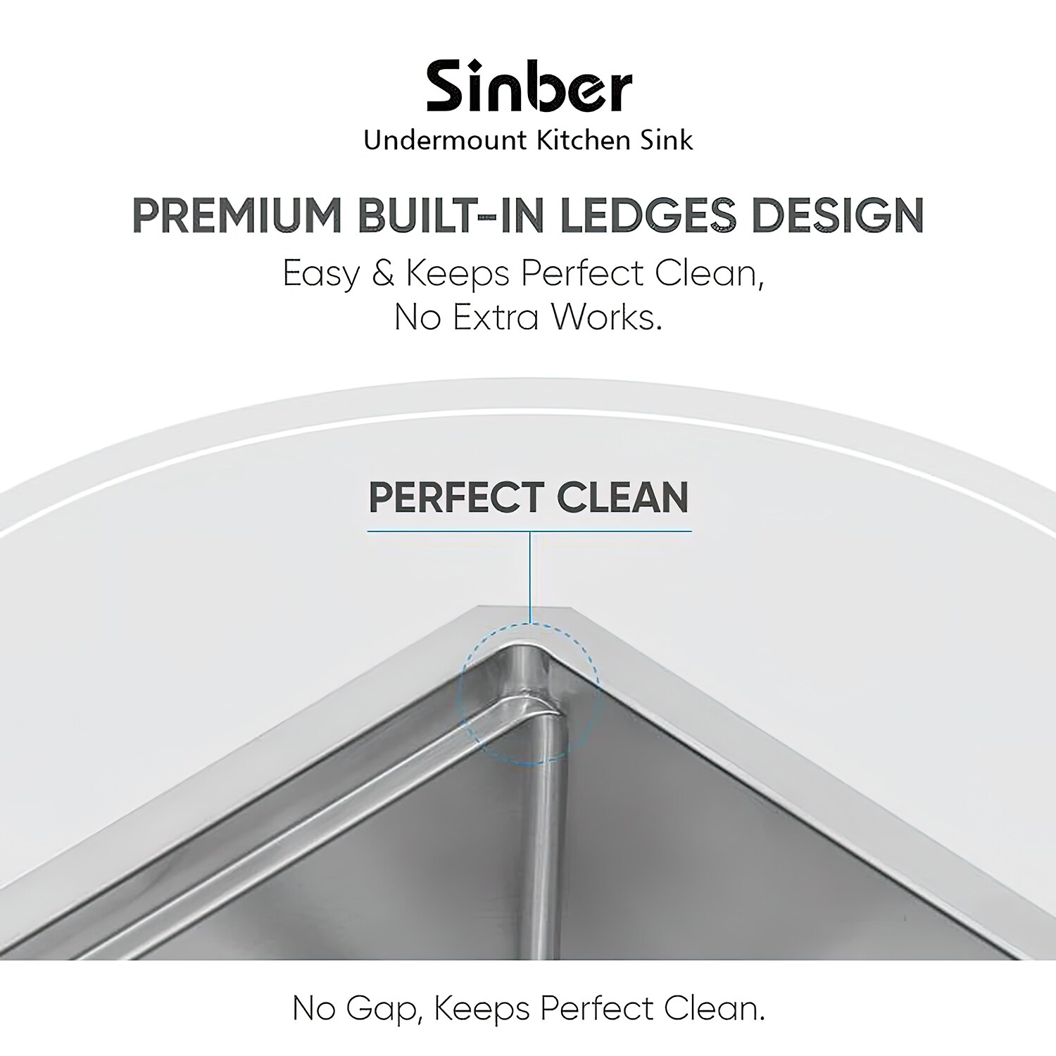 Sinber 33" Stainless Steel Double Bowl Drop-In Workstation Sink