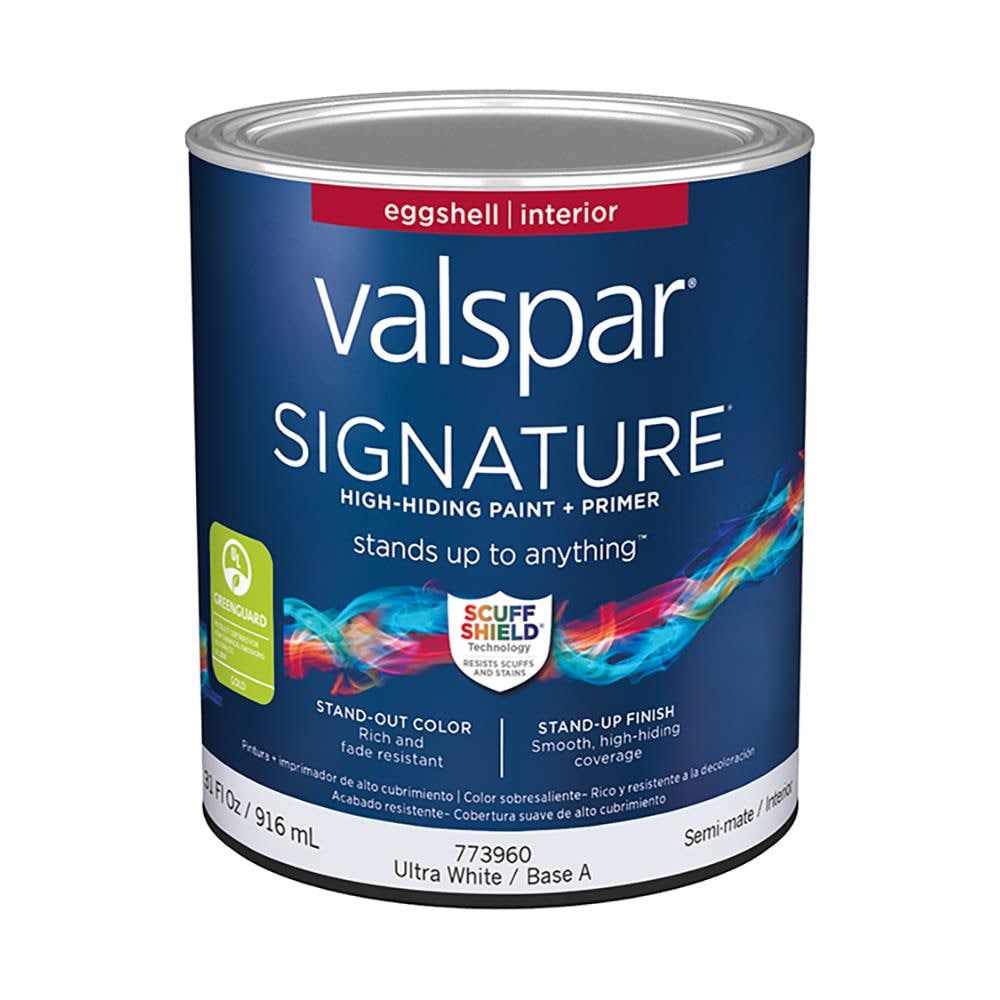 Valspar 007.0773960.005 Signature Eggshell Ultra White Tintable Latex Interior Paint Paint + Primer ( 1-quart )