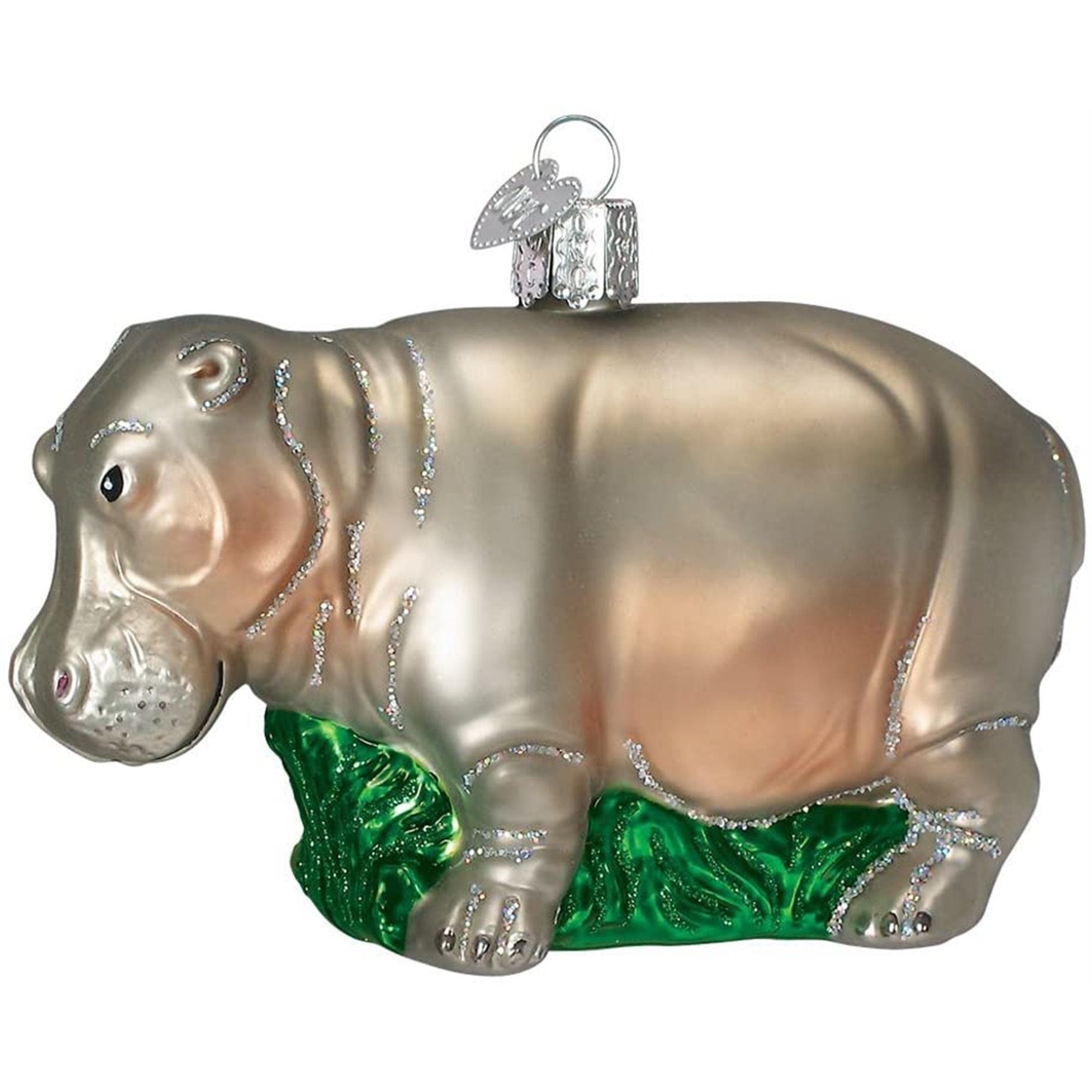 Old World Christmas 729343121585 Glass Blown Ornament for Christmas Tree - Hippopotamus