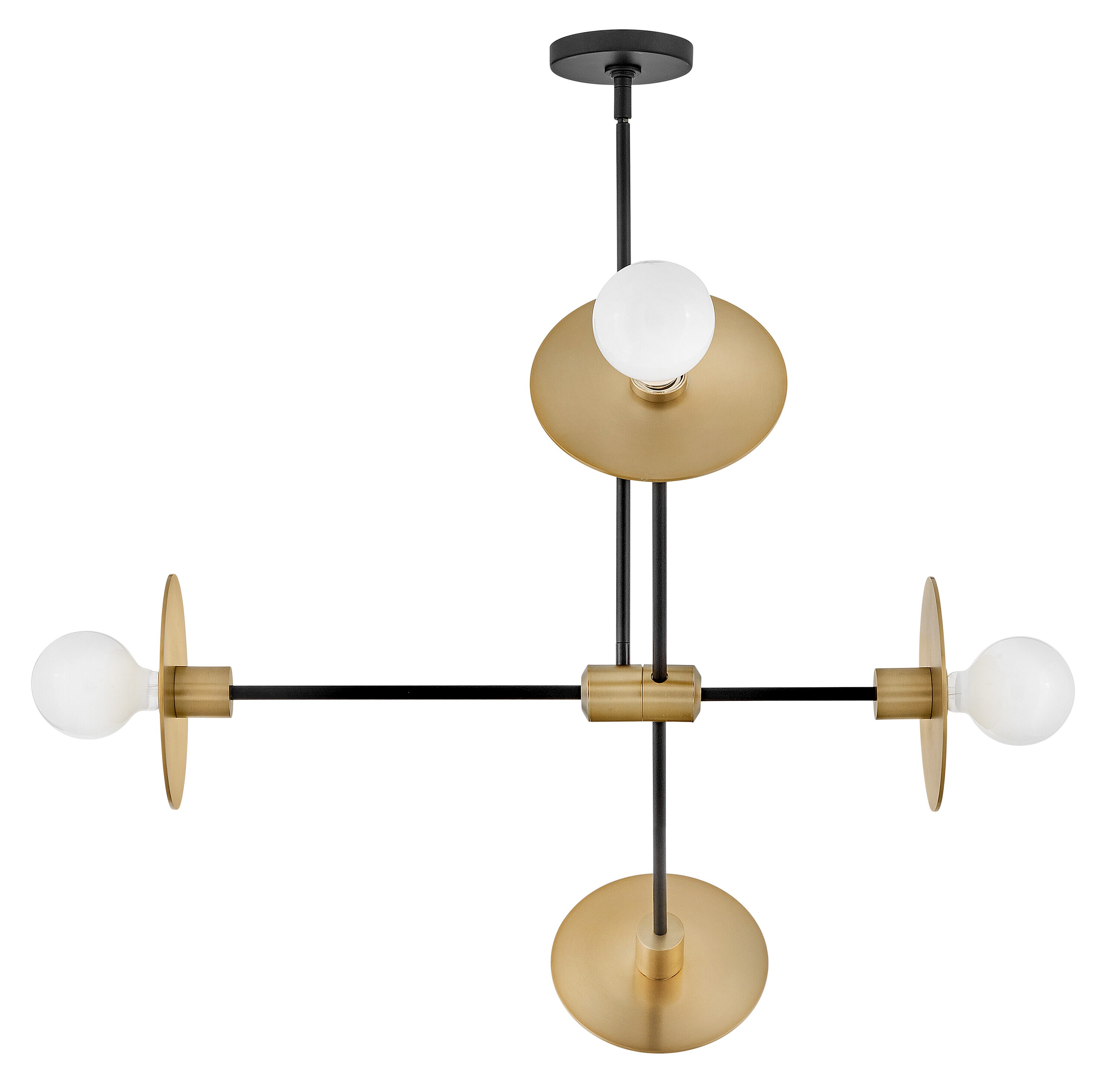 Cupertino Lacquered Brass 4-Light Steel Sputnik Chandelier