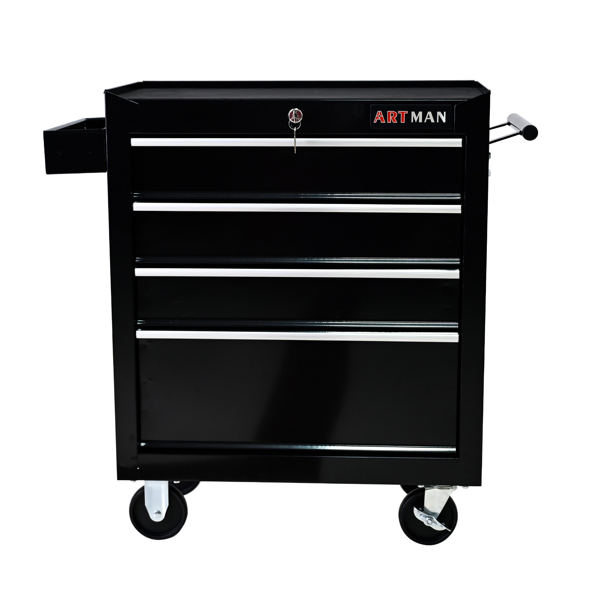 Wooakway Multifunctional Bottom Tool Cabinet with Lockable Wheels Durable Rolling Tool Cabinet Featuring Sliding Drawers Spacious Garage Storage Cabinet