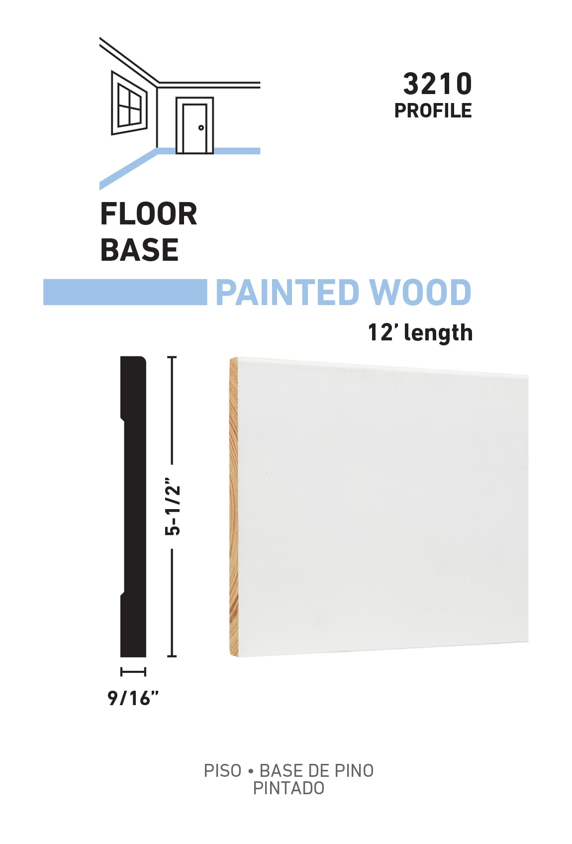 allen + roth L0432102W12 Baseboard-Moulding - View #3