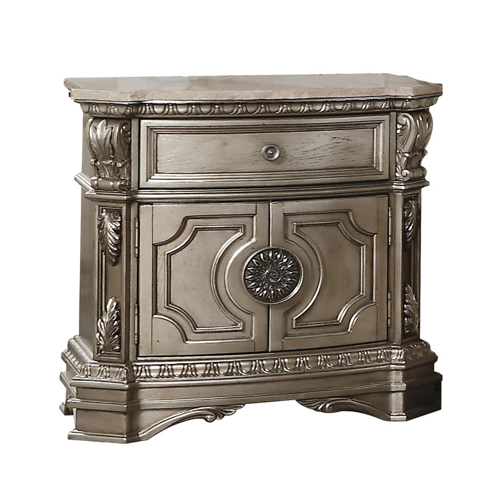 Benzara BM185480 Gold Nightstand