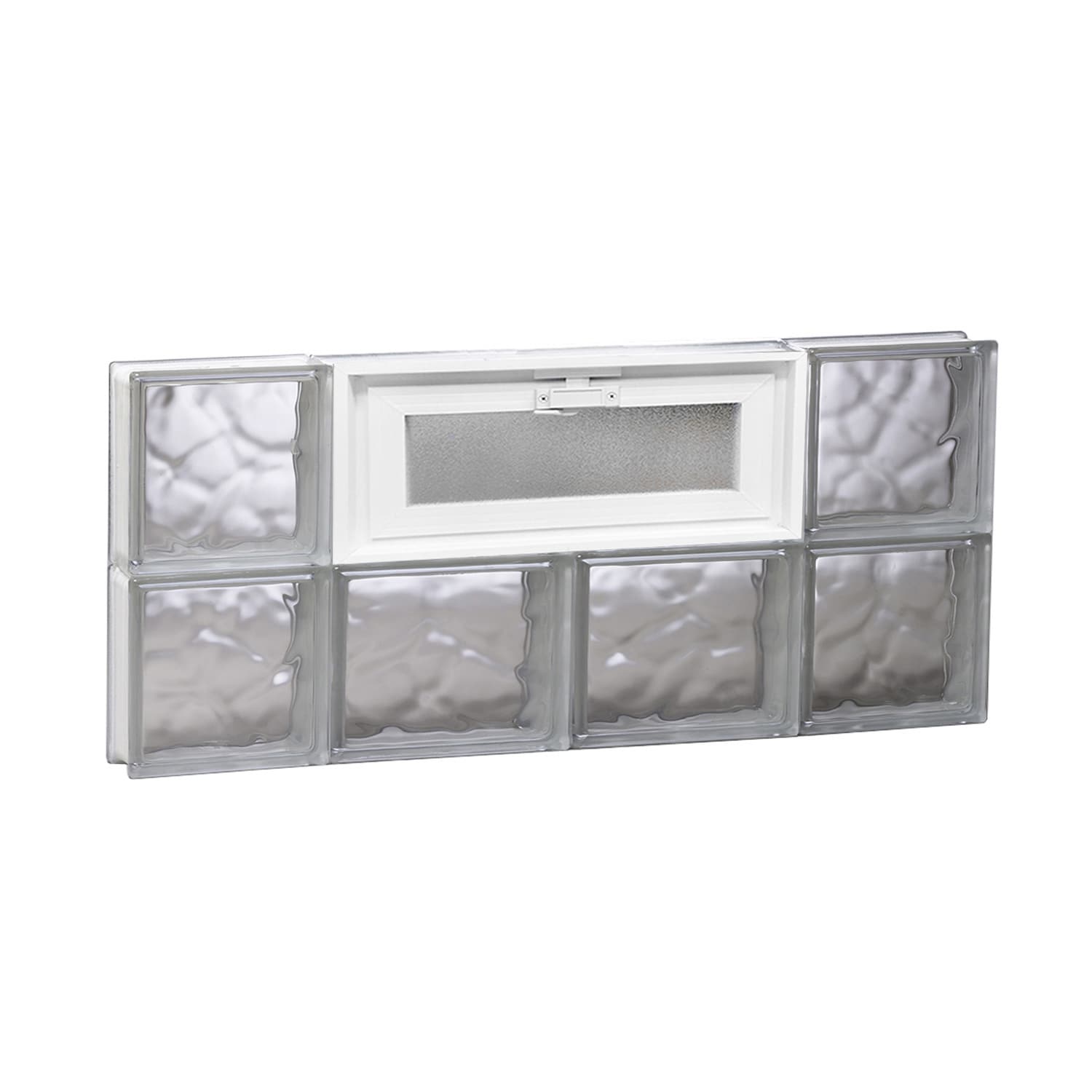 REDI2SET V2812DC Wavy Glass 27-in x 11-1/2-in Frameless Replacement Vented Glass Block Window