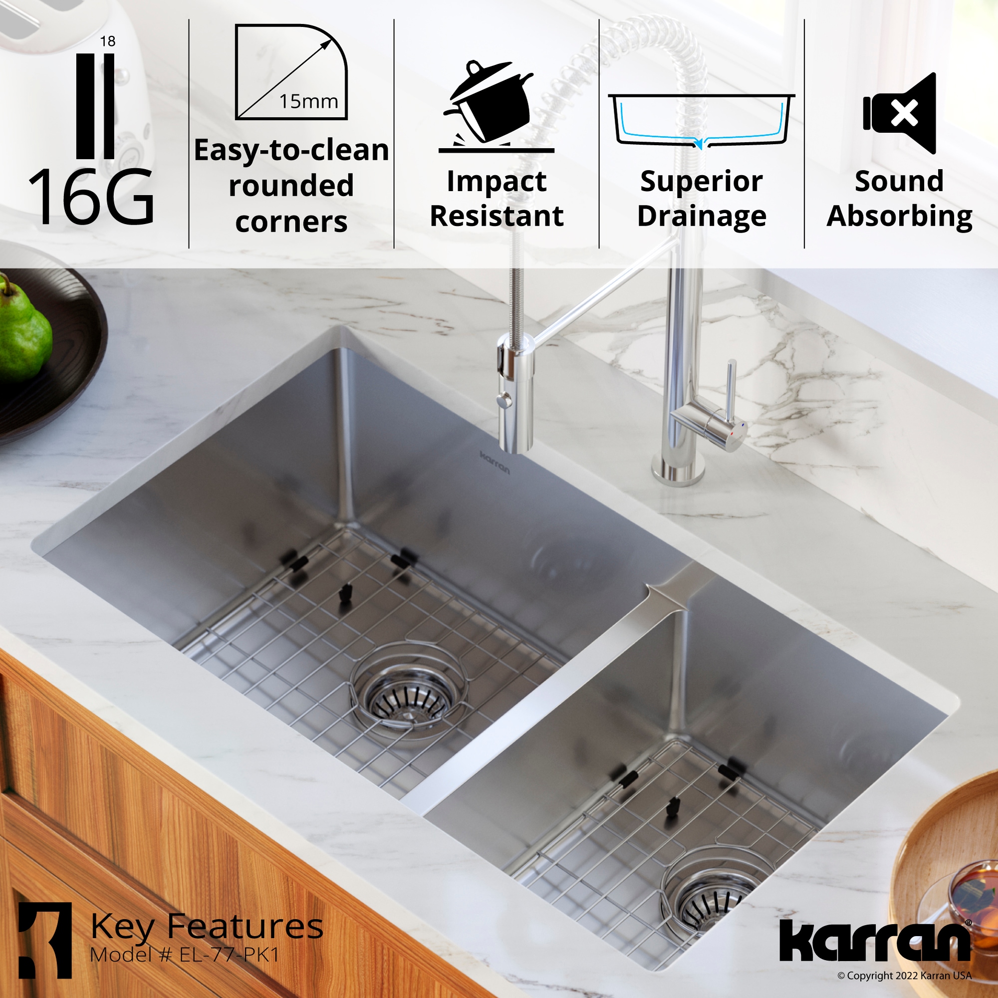 Karran EL-77-PK1 Kitchen-Sinks - View #5