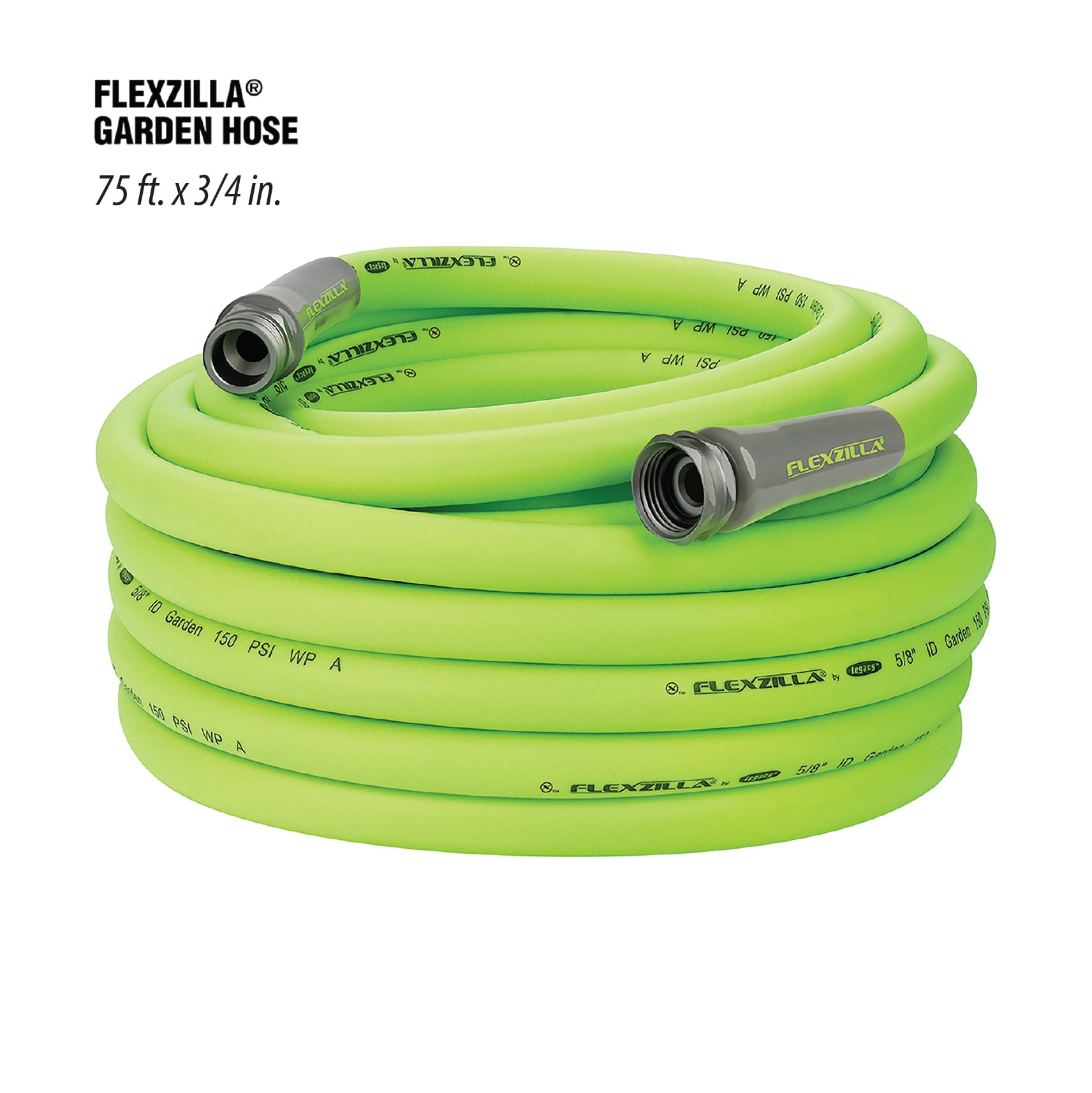 Flexzilla HFZG675YW-E 3/4-in x 75-ft Premium -Duty Kink Free Hybrid polymer Green Hose