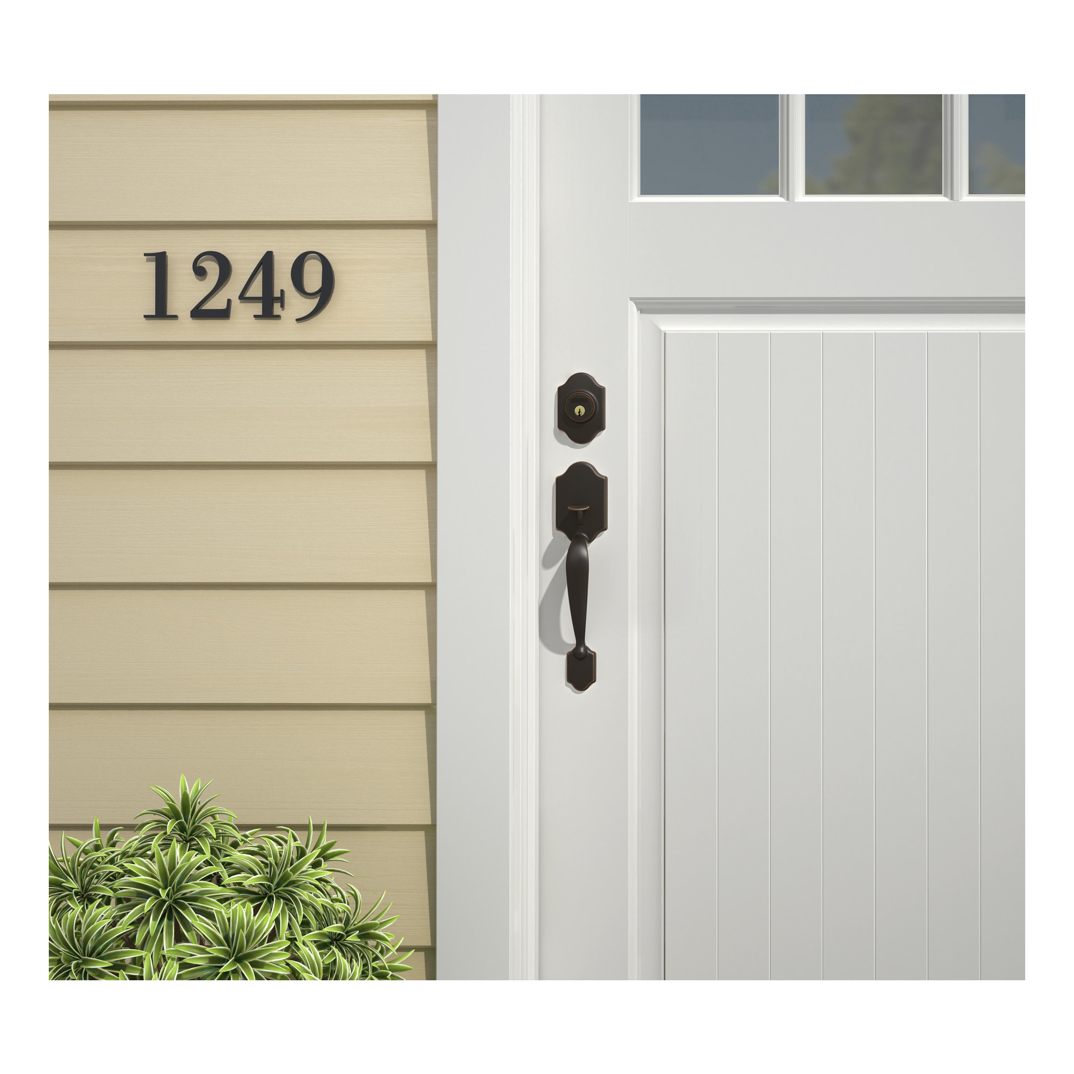 Home Front by Schlage Nobleton-Kenley Aged Bronze Single Deadbolt Keyed ...