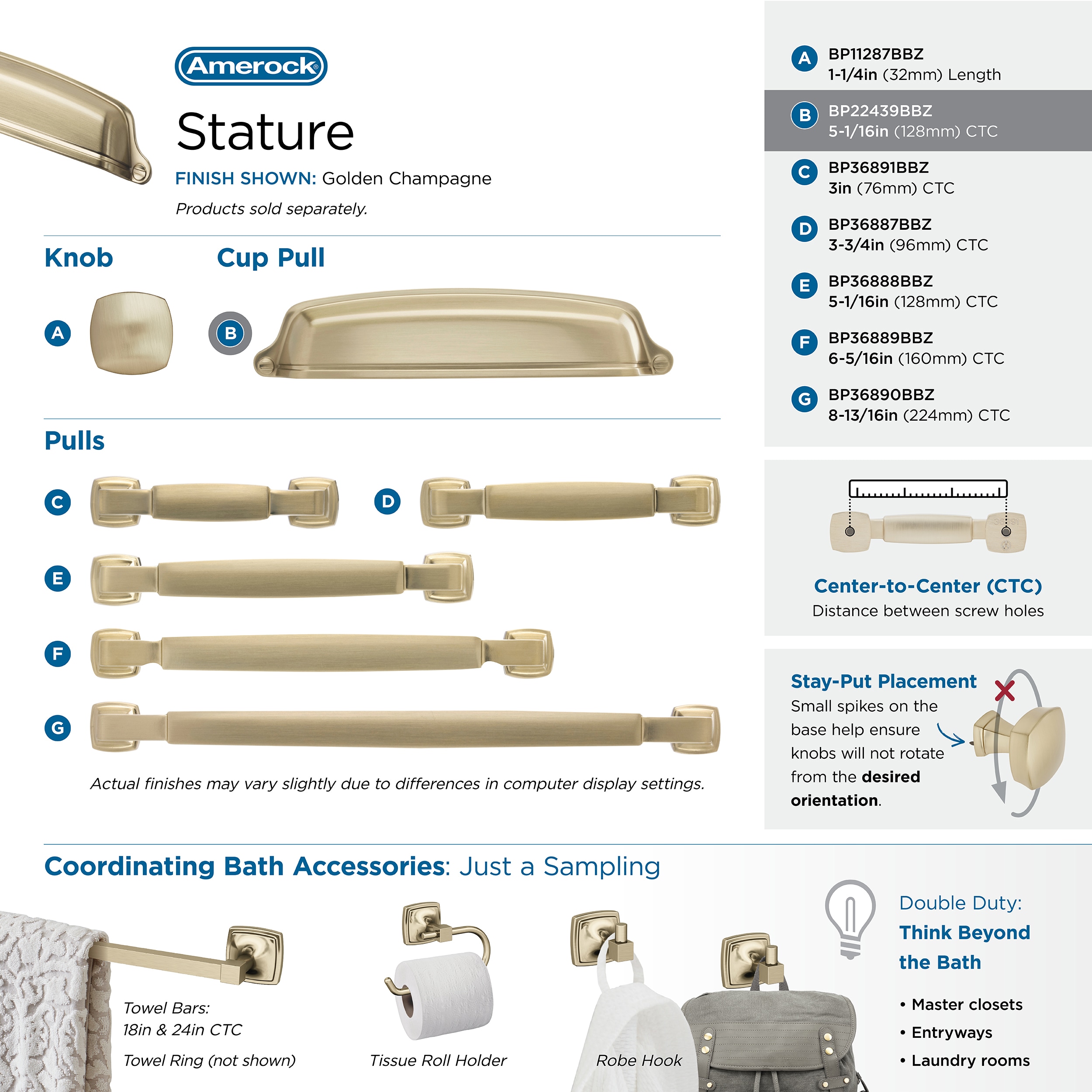 Amerock BP22439BBZ Cabinet-Pulls - View #7