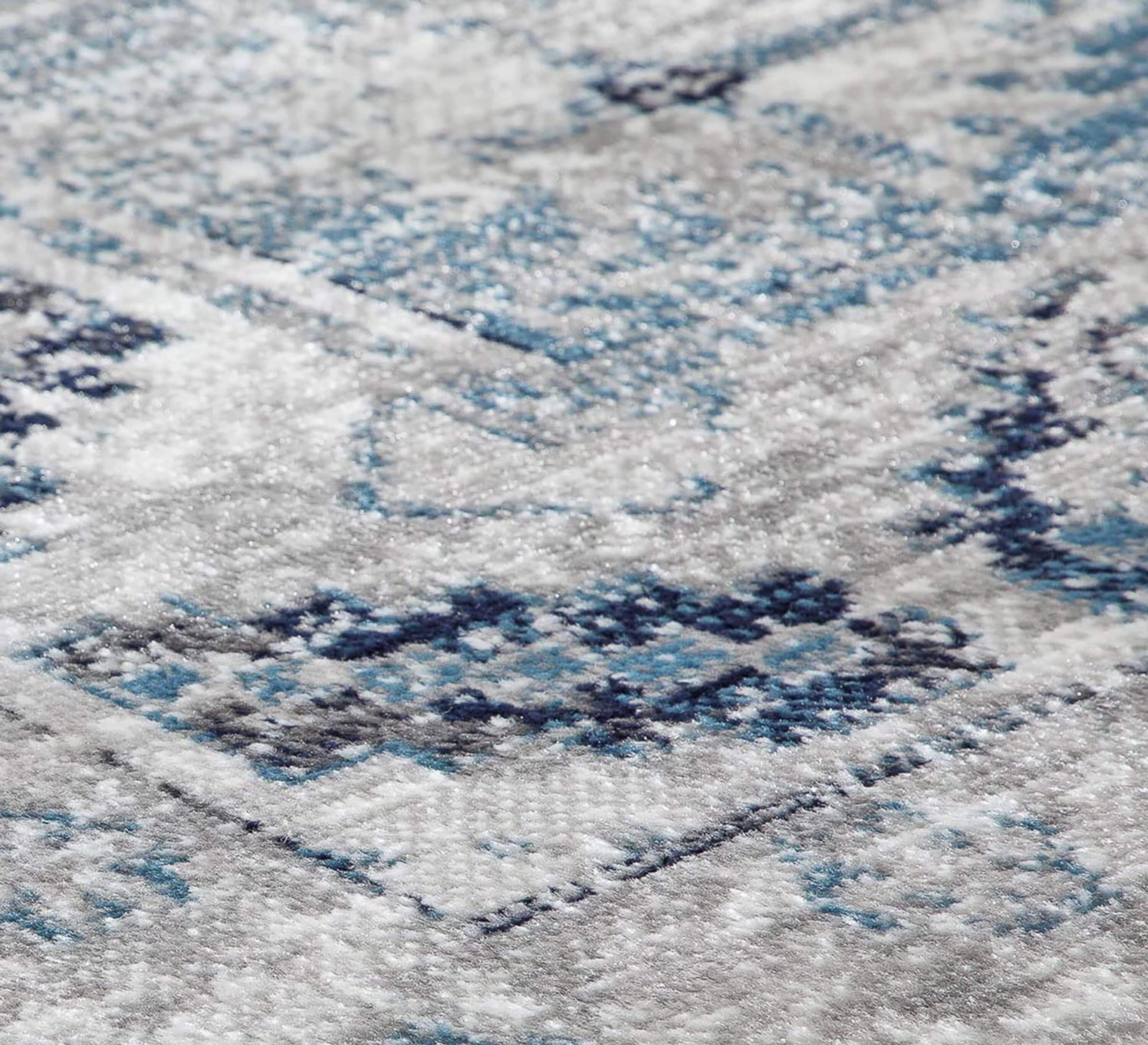 Misty Smoke Rectangular Synthetic Stain-Resistant Area Rug
