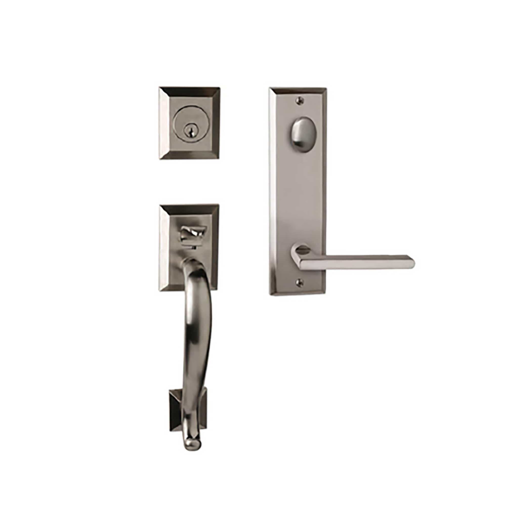 Delaney Hardware BV913001939R Bravura Satin Nickel Exterior Single-cylinder deadbolt Keyed entry door knob Single pack