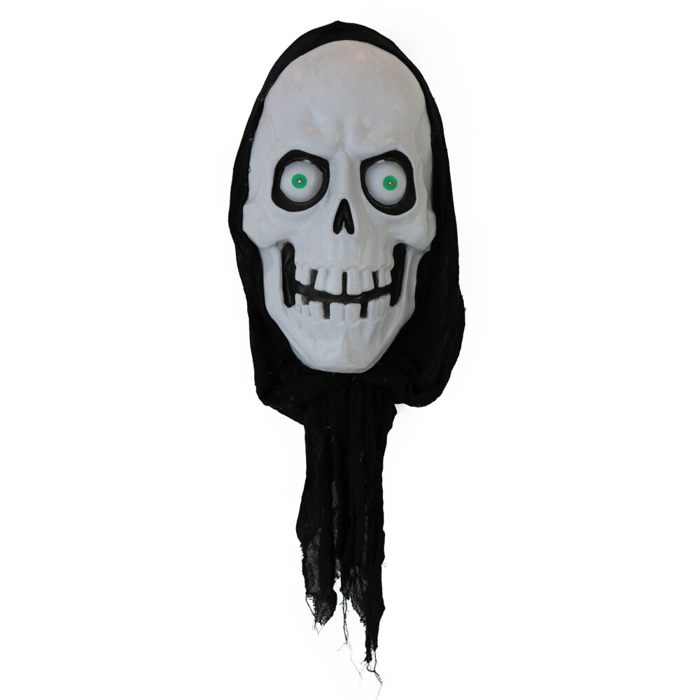 Haunted Hill Farm 30-in Moaning Lighted Animatronic Skull Figurine in ...