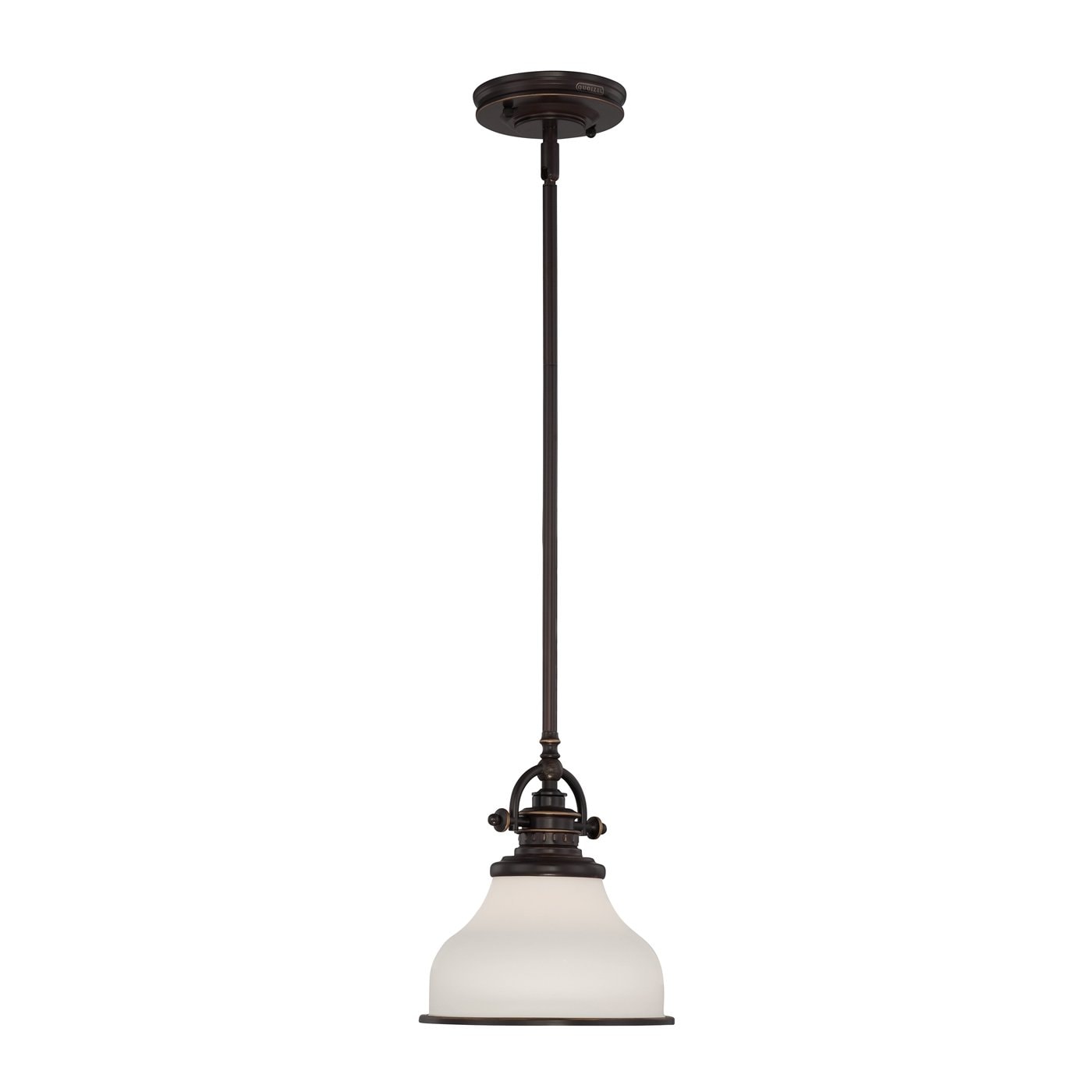 Quoizel GRT1508PN Grant Palladian Bronze Transitional Textured Glass Bell Mini Outdoor Hanging Pendant Light