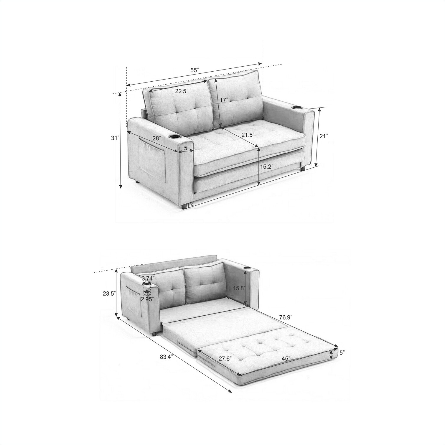 SunJet FEHK77LTXOXH Sofas-Loveseats - View #10