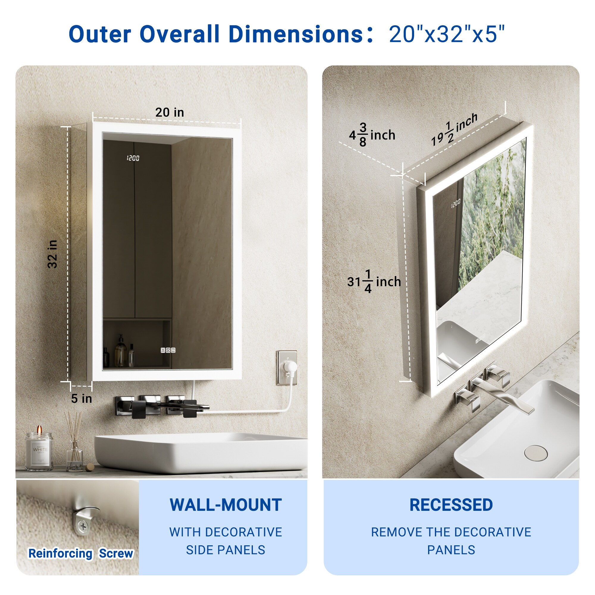 QueenFun BLMC2032 Bathroom-Medicine-Cabinets - View #2