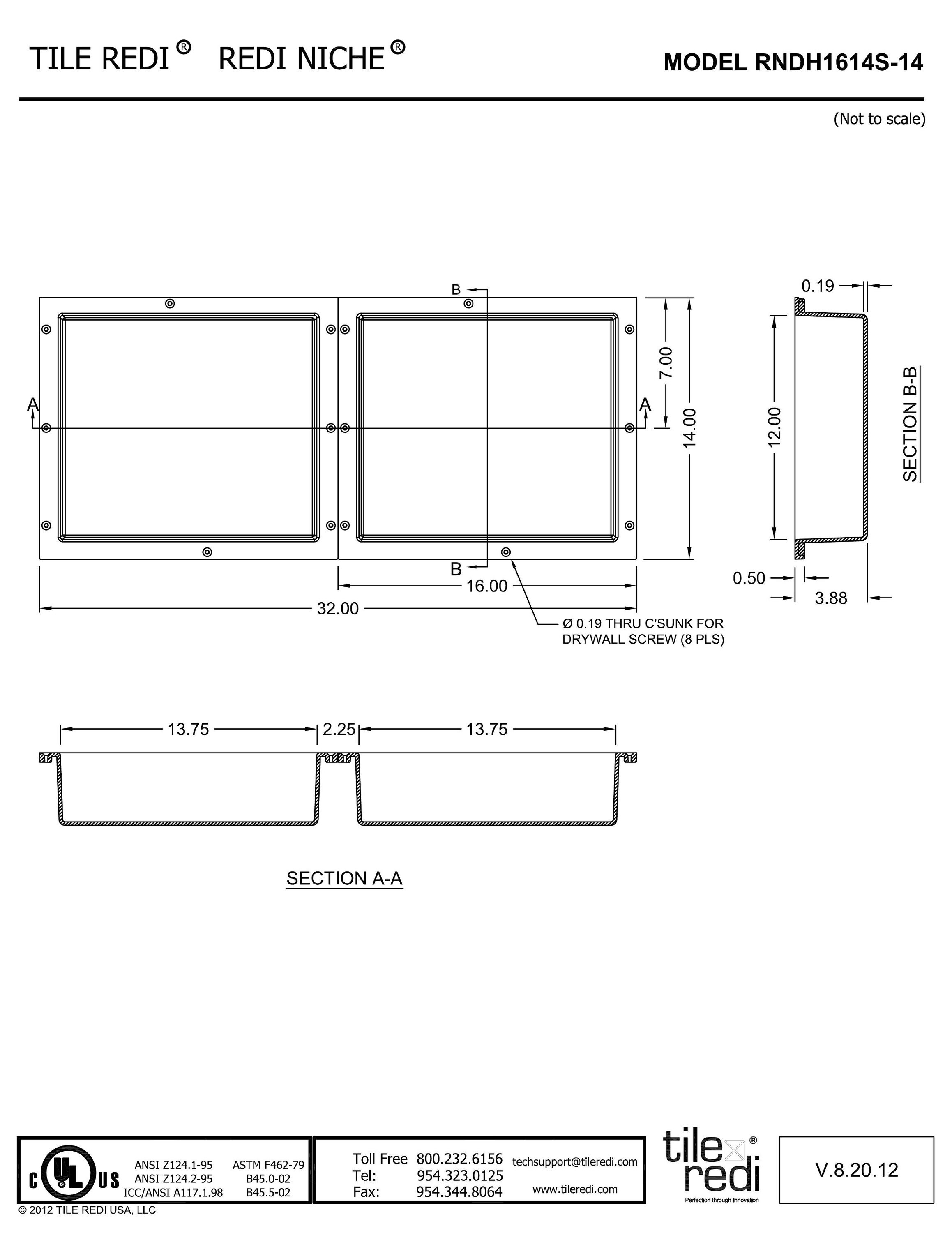 Tile Redi Niche Recessed Double Horizontal Shower Wall Shelf, 32-in W x ...