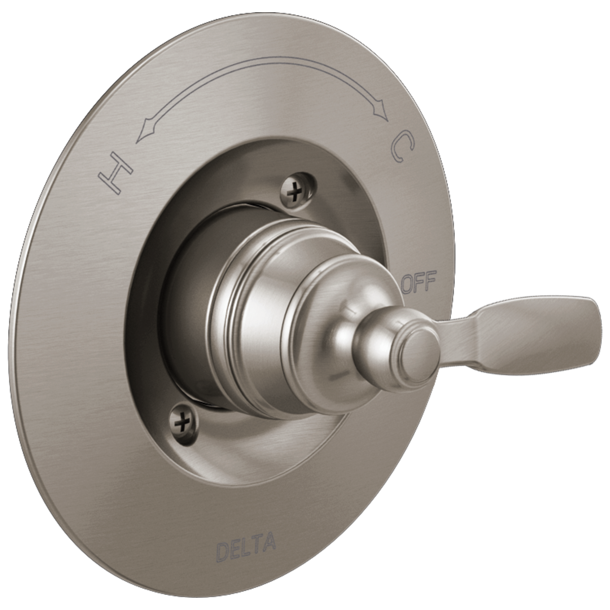 Delta T14032-SS Woodhurst Stainless 2.5-Inches Universal Bathtub/Shower Diverter 0.5-Inches -ID