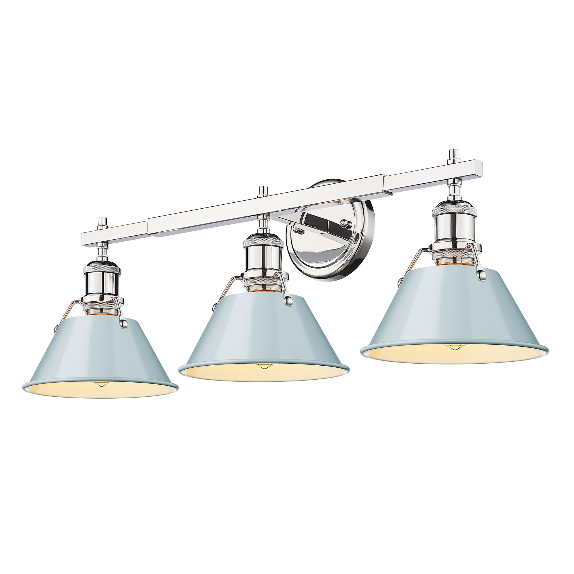 Golden Lighting 3306-BA3 CH-SF Orwell 27.25-in 3 -Light Steel Transitional Vanity light
