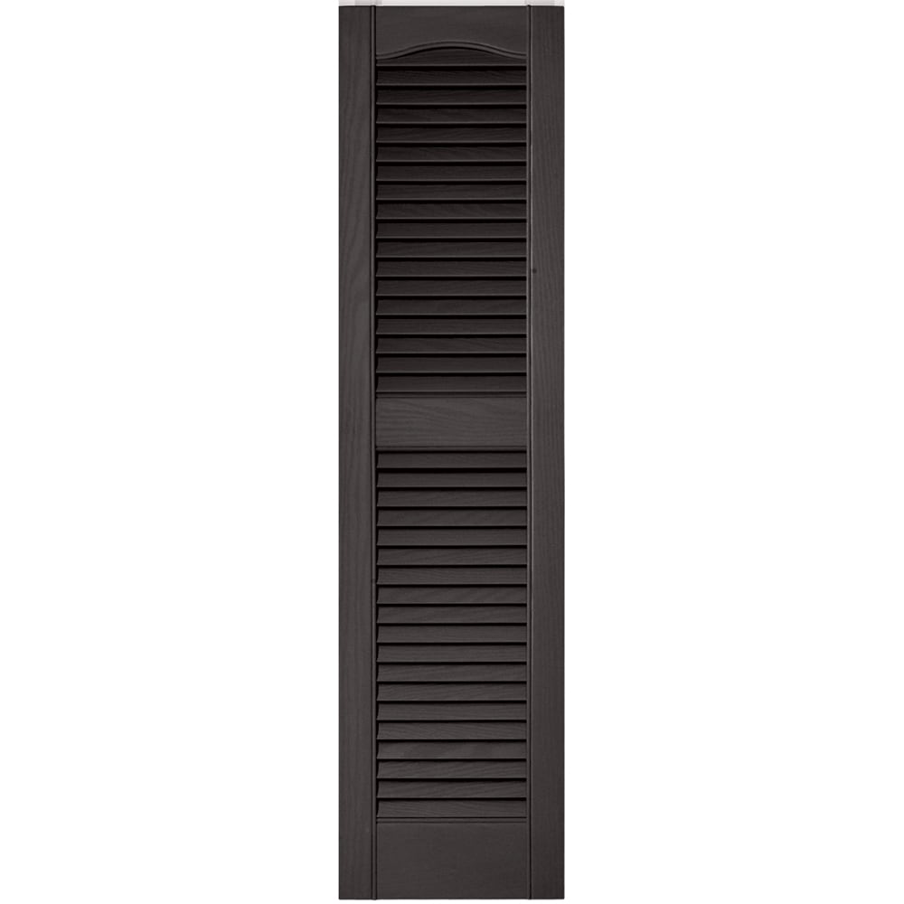 Vantage 12-in W x 48-in H Charcoal Louvered Exterior Shutters in the ...