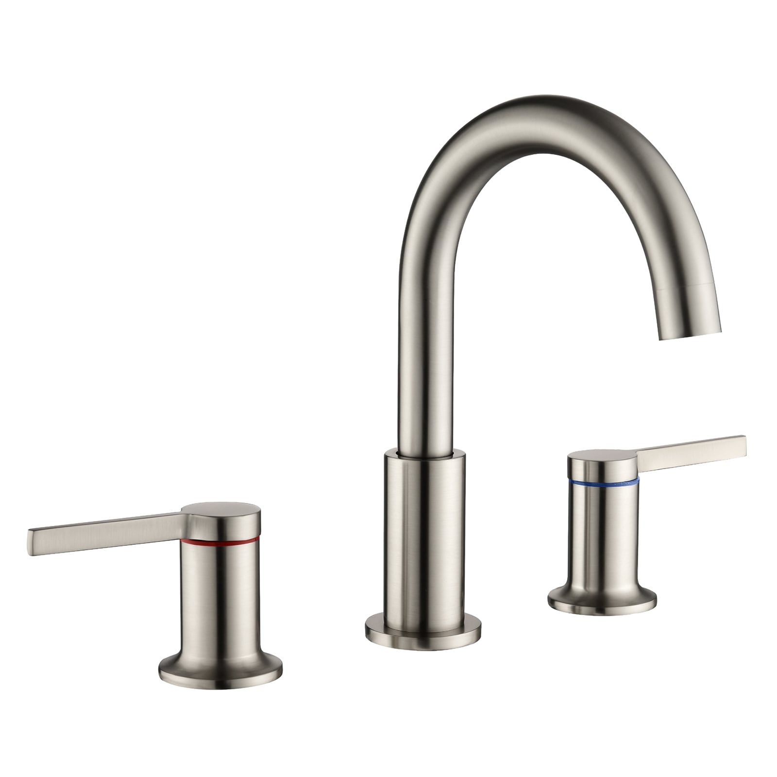 Cobbe LSSRBFX0202N Brushed Nickel Widespread 2-handle Low-arc Residential Handle Bathroom Sink Faucet