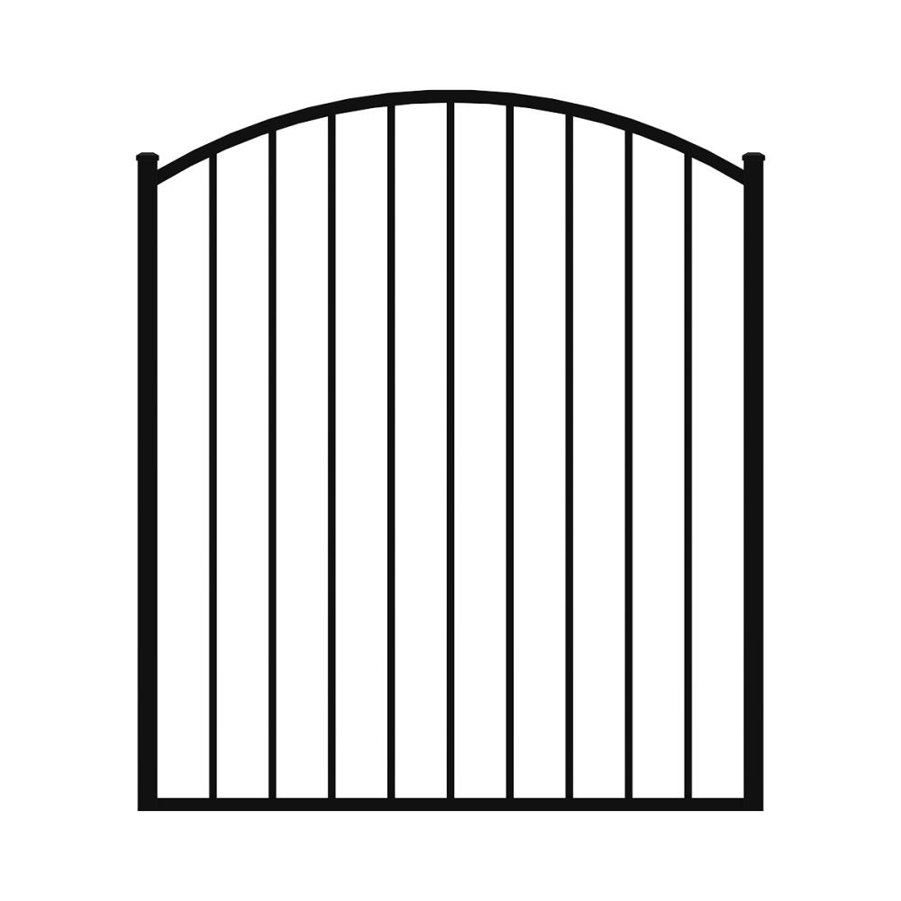 Ironcraft Eastham Black Powder-coated Aluminum Post and Rail Yard Walk-thru Fence Gate