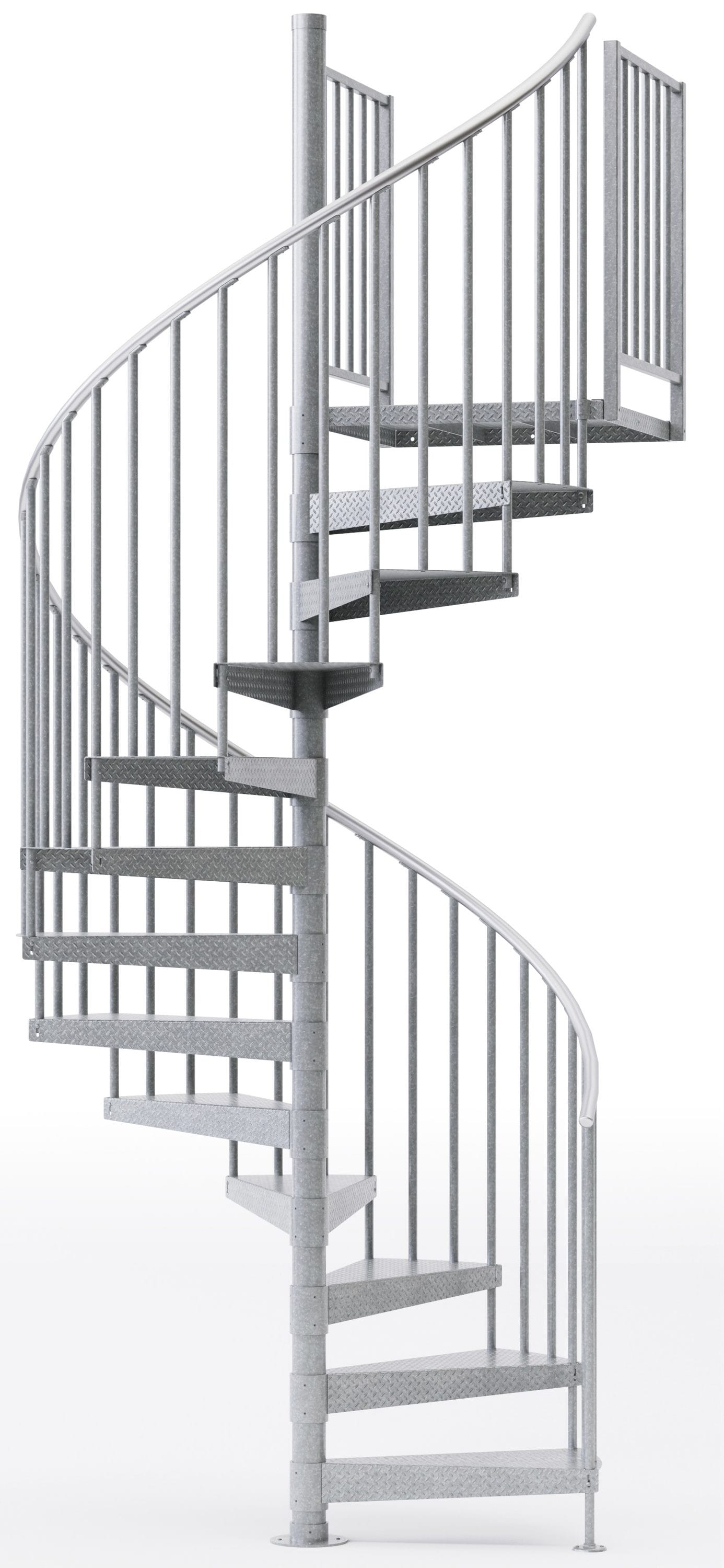 Mylen Stairs EC60Z13A004 Reroute 60-in x 11-ft 2 Platform Rails Galvanized Spiral Staircase Kit , Fits Height: 119-in to 133-in (13 treads) ( 13 Treads )