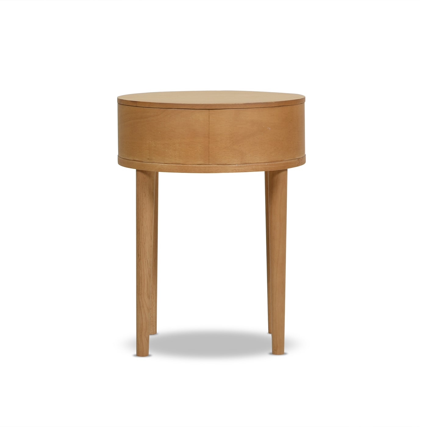 Cabana 18" Round Oak Wood Storage Accent Table