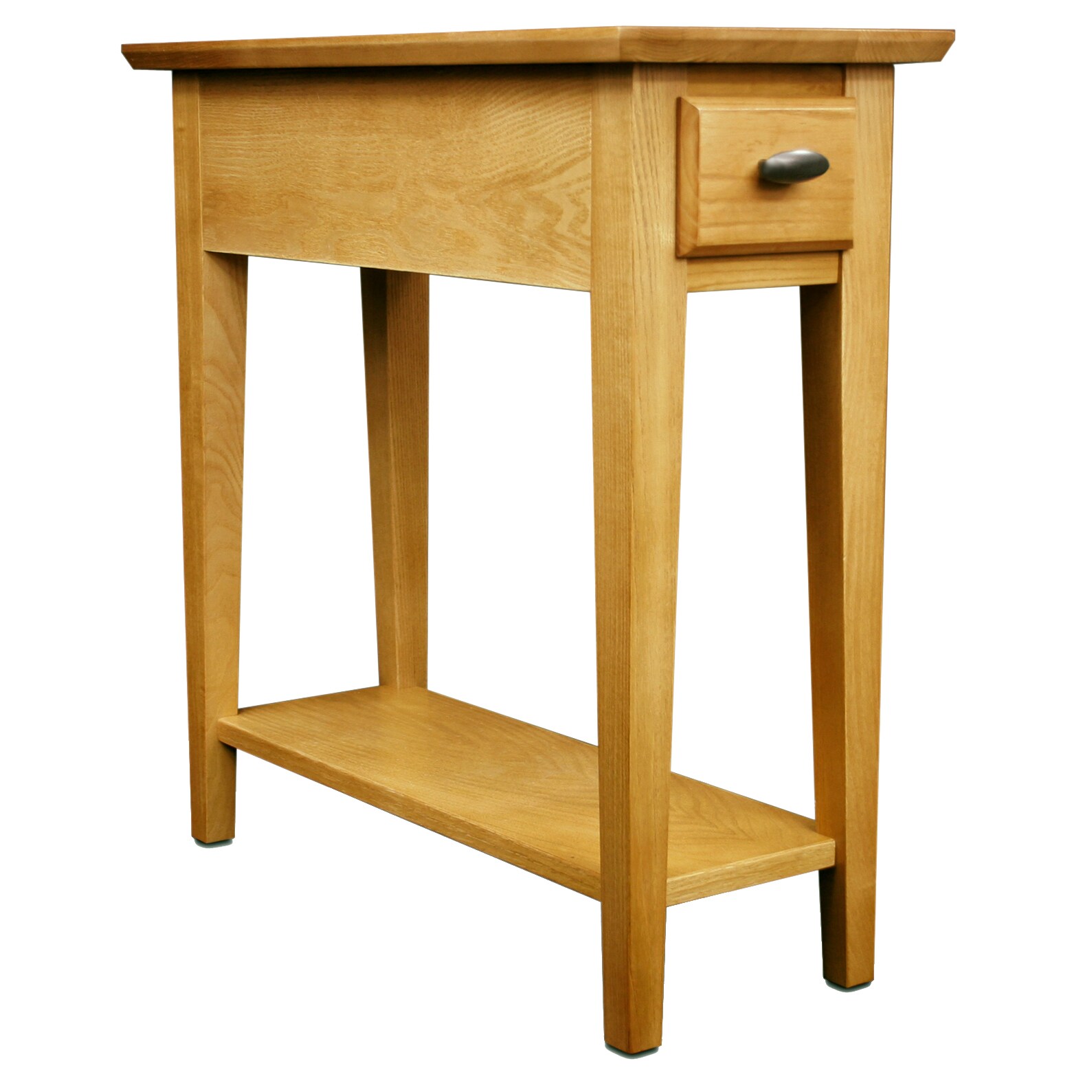 Leick Home 10071-DS Favorite Finds 10-in W x 24-in H Desert Sands Wood Rectangular Modern End Table with Storage Assembly Required