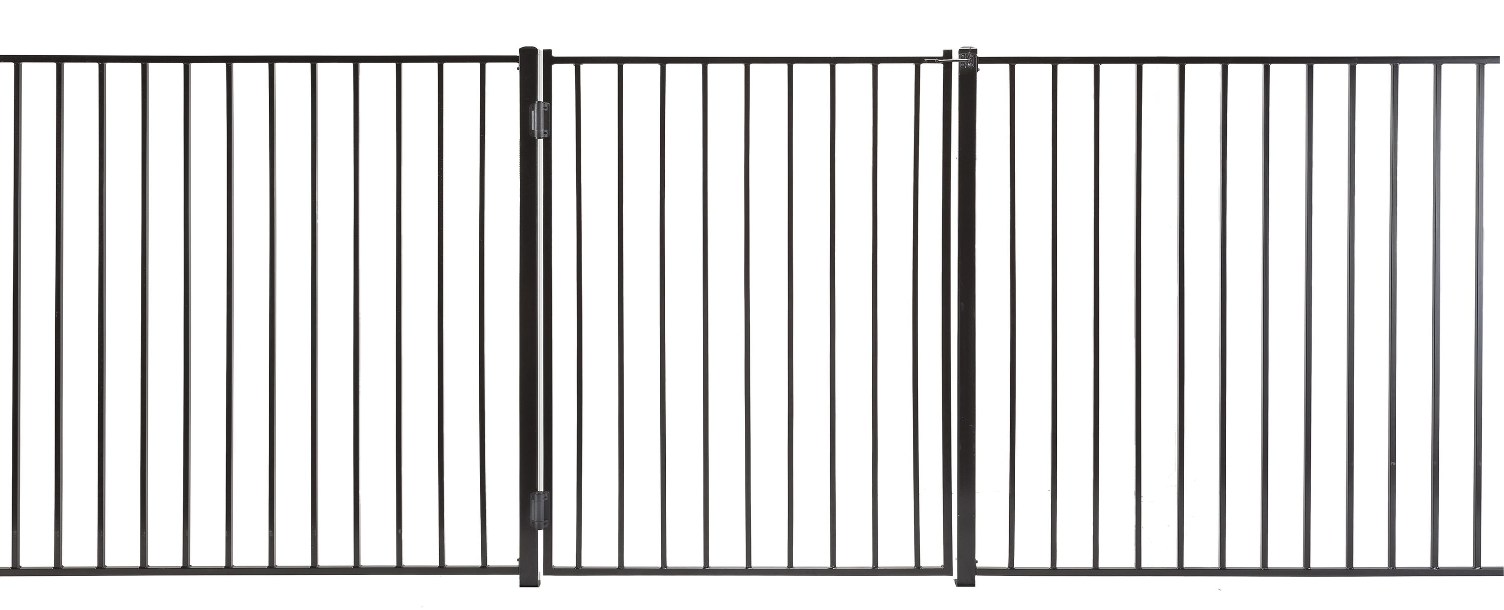 5-ft H x 4-ft W Powder Coated Vinyl-coated Steel Flat-top Decorative Walk-thru Fence Gate