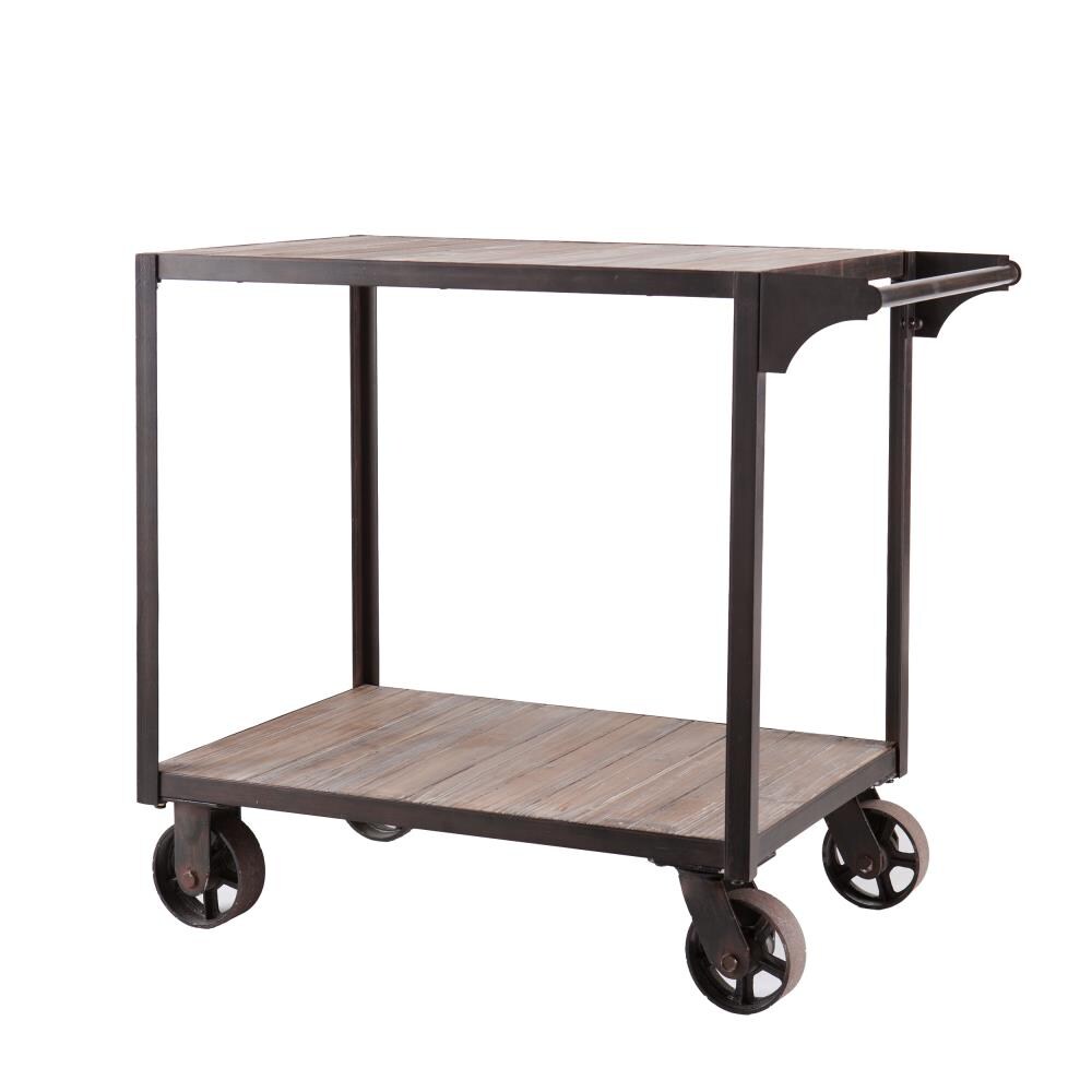 Boston Loft Furnishings Gray Wood Base with Wood Top Kitchen Cart (20.5-in x 34.25-in x 30-in) Boston Loft Furnishings Gray Wood Base with Wood Top Kitchen Cart (20.5-in x 34.25-in x 30-in)