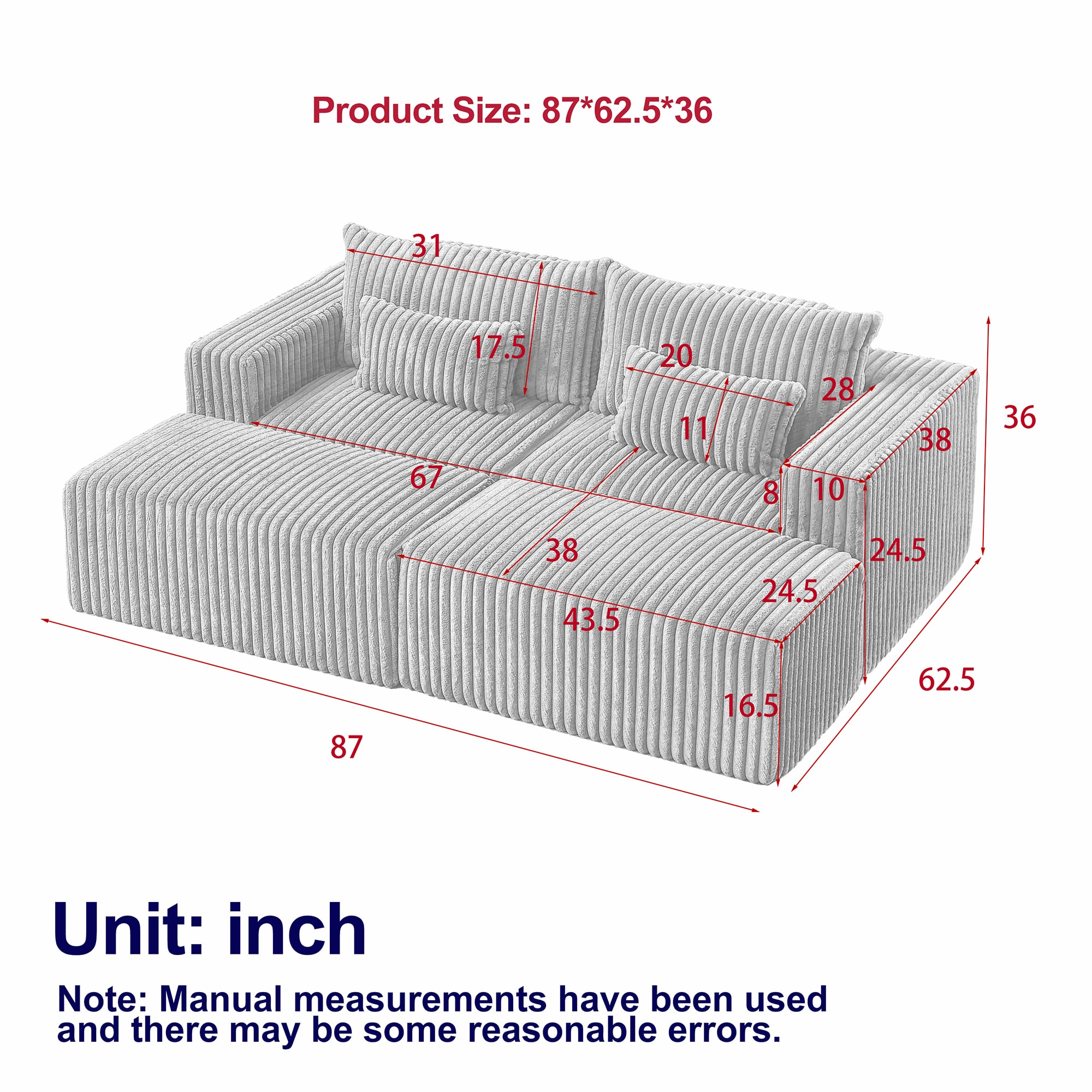 SINOFURN SYA020370GY Sofas-Loveseats - View #19