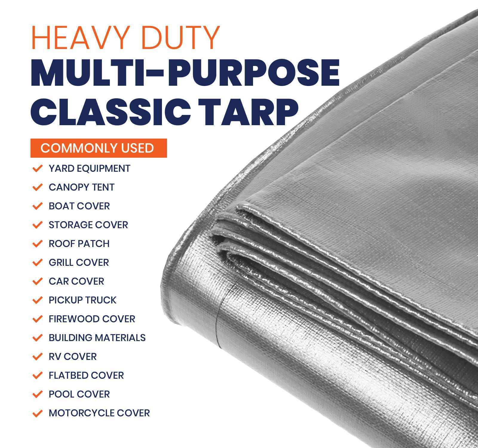 Tarpco Safety 10-ft x 12-ft Silver Waterproof Commercial Polyethylene 7 ...