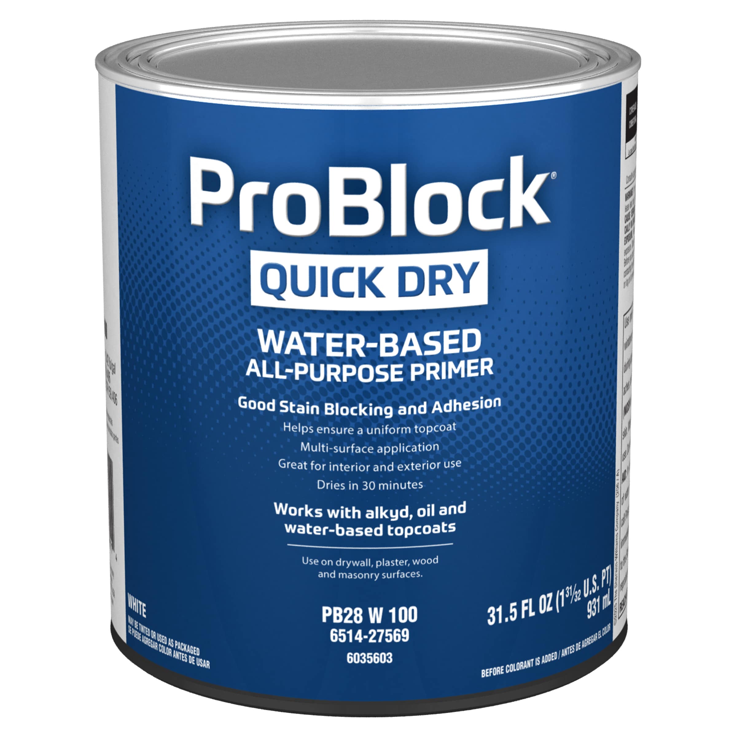 ProBlock Quick Dry Interior/Exterior High hiding Water-based Wall and Ceiling Primer ( 1-quart )