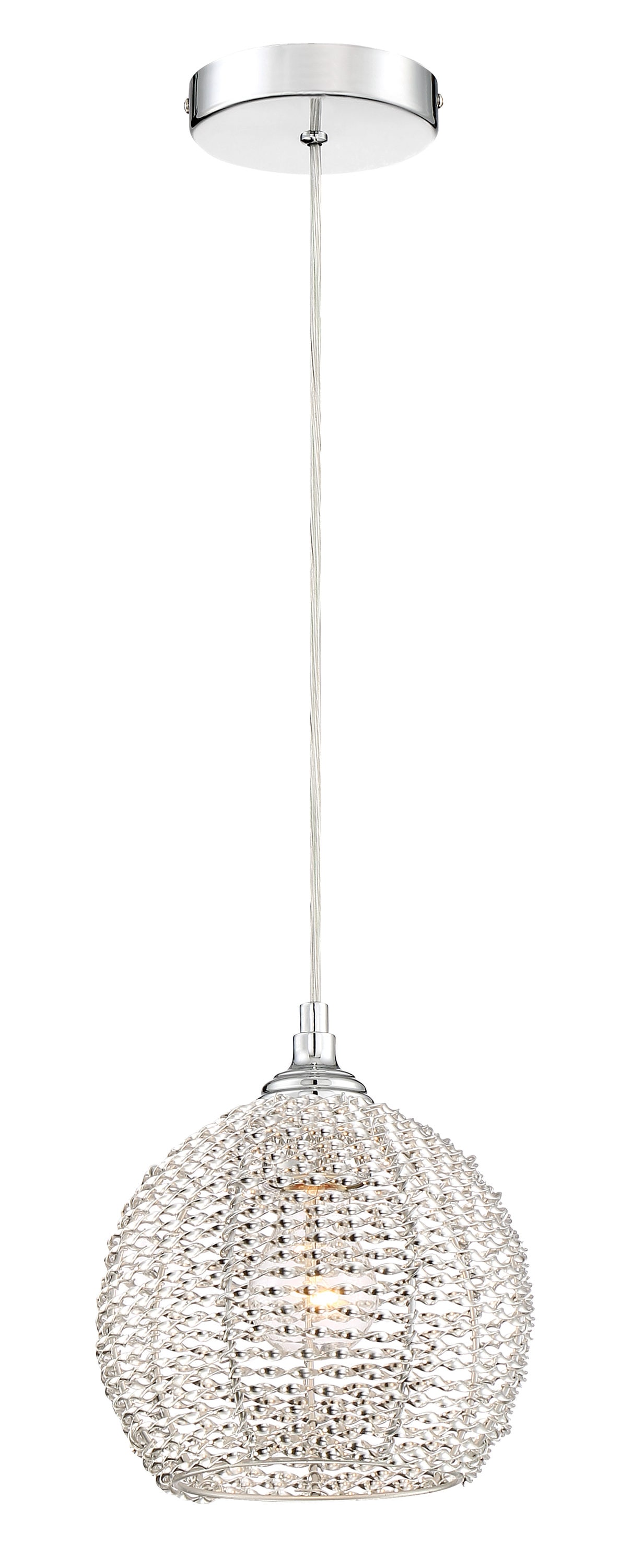 Quoizel Tango Polished Chrome Transitional Globe Mini Hanging Pendant Light  in the Pendant Lighting department at