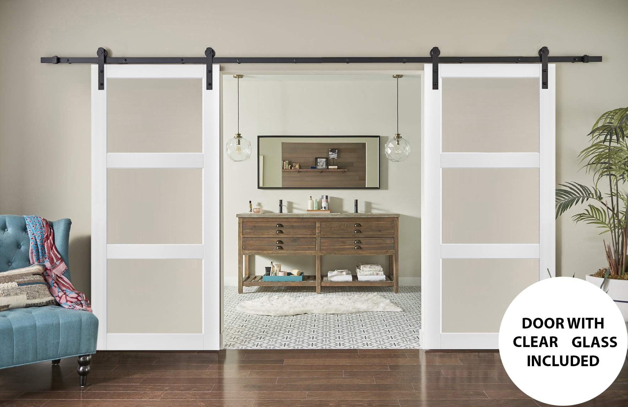 SARTODOORS LUC2555DB-WS-72 Barn-Doors - View #6