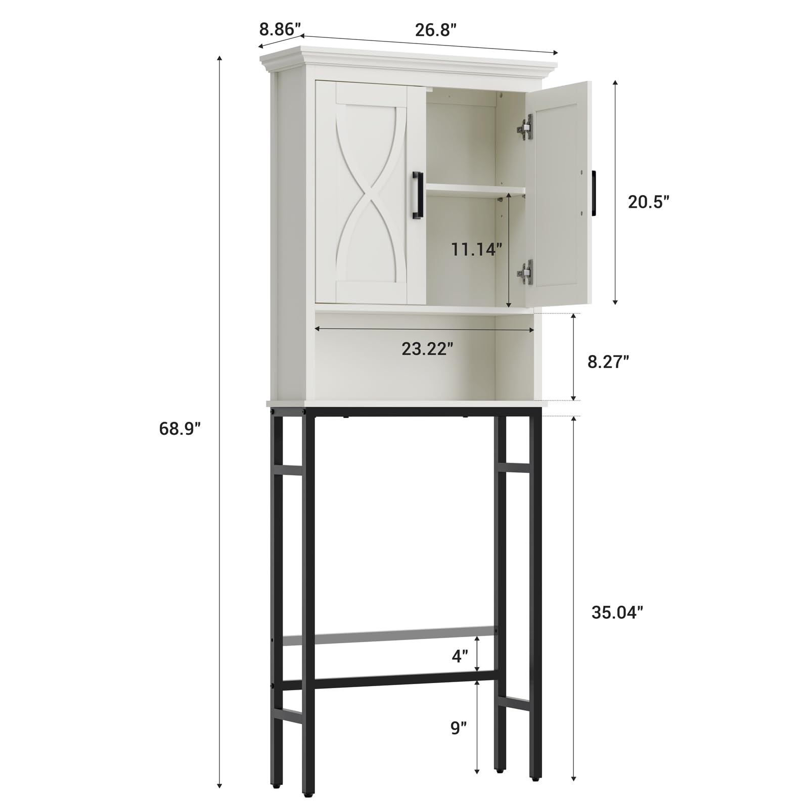 KIWDZFU Over The Toilet Storage Cabinet Over The Toilet Cabinet with ...