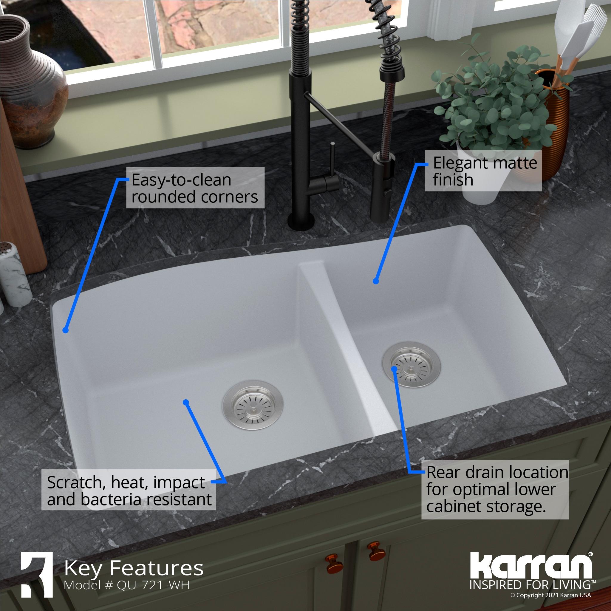Karran QU-721-WH-PK1 Kitchen-Sinks - View #8