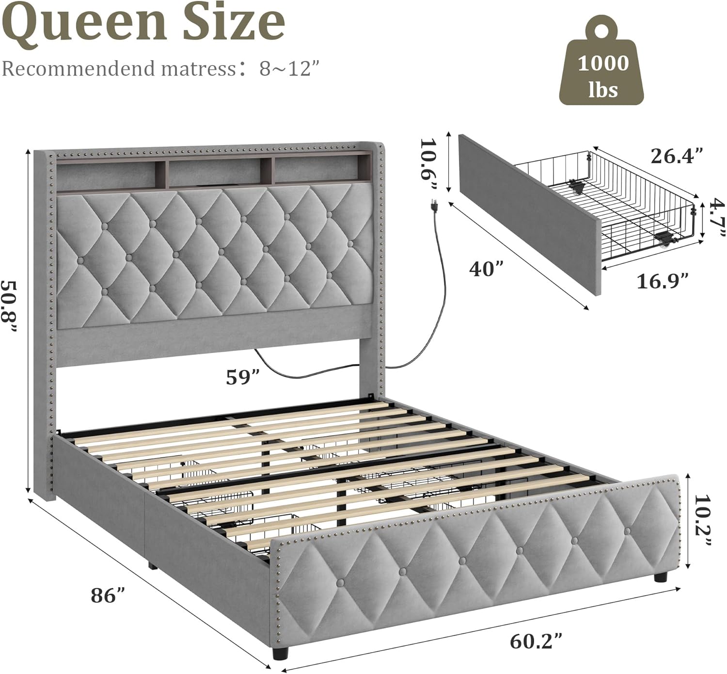 Qeetex LHF-BED-PHK-33E34GCA beds - View #2