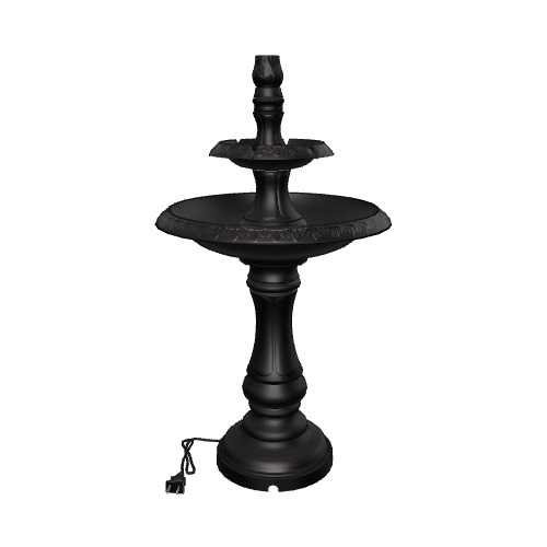 Garden Treasures 34.6-in H Metal Water Tiered Outdoor