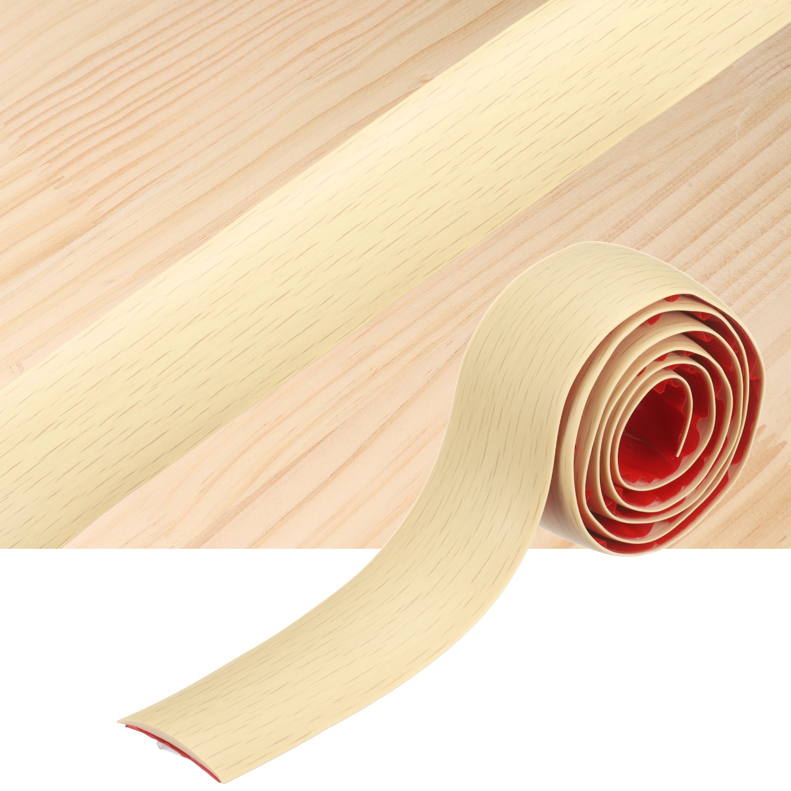 Unique Bargains Floor Transition Strips 3.28ft x 1.57inch(LxW) Self Adhesive Vinyl Flooring Edging Trim PVC Flooring Flat Divider Strip Cover Strips for Joining Floor Gaps Maple Wood Grain #S26051200UX1836