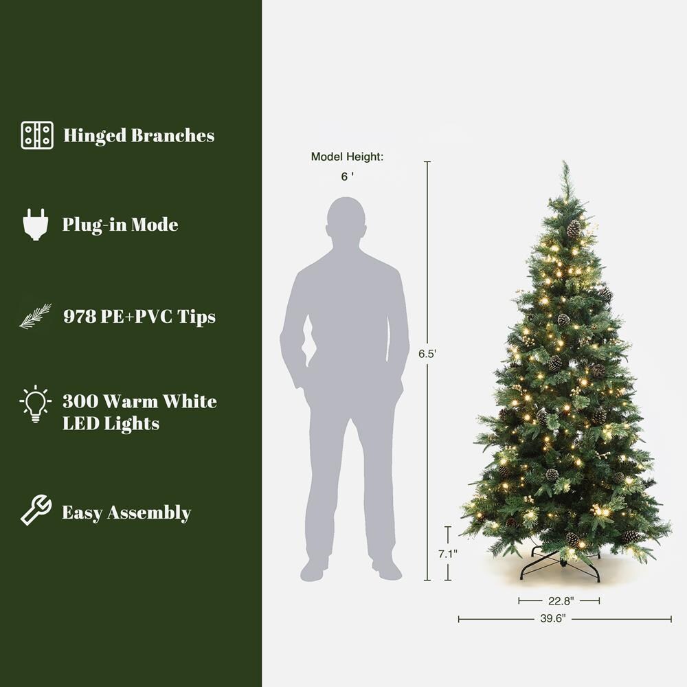 LuxenHome WHAP2454 Artificial-Christmas-Trees - View #2