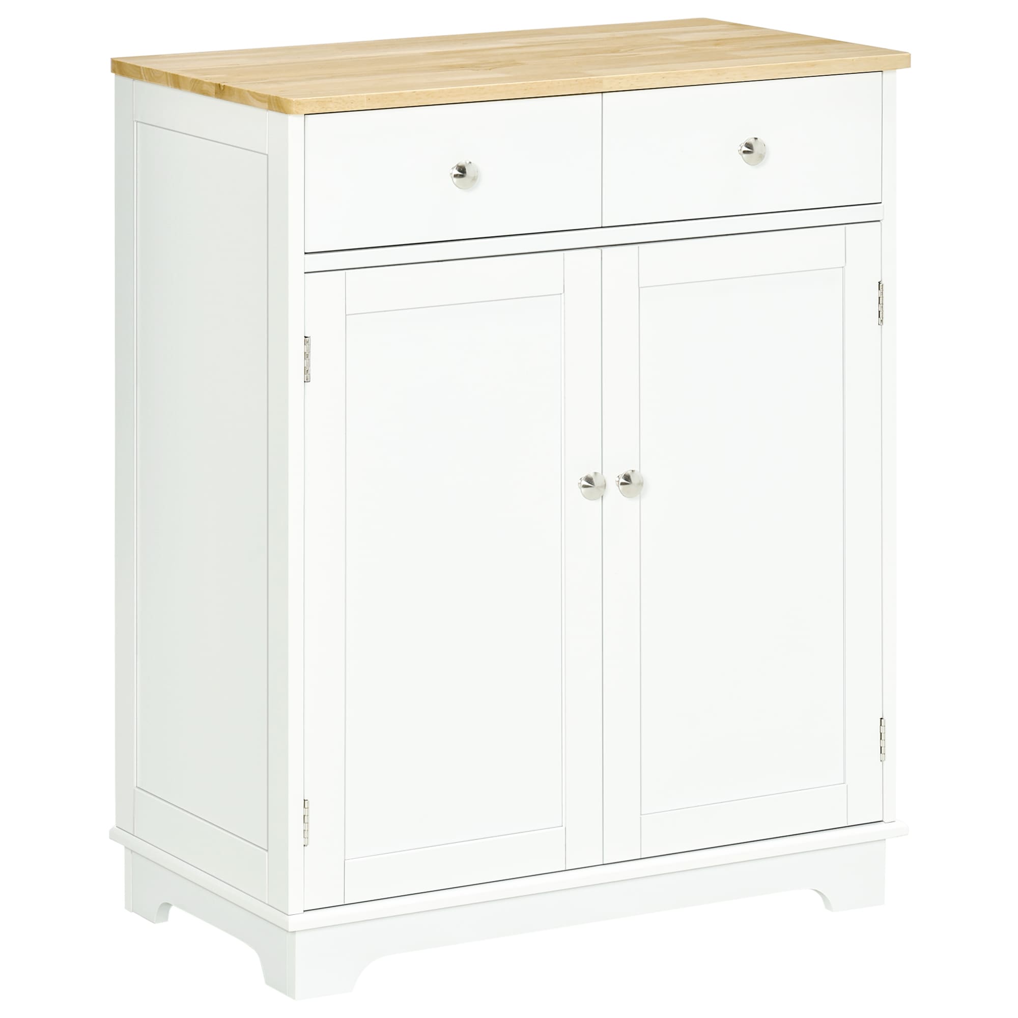 Huluwat Sideboard Buffet Cabinet 2-Doors Door Kitchen Cabinet Coffee Bar Storage with 2 Drawers Adjustable Shelf for Living Room and Hallway White