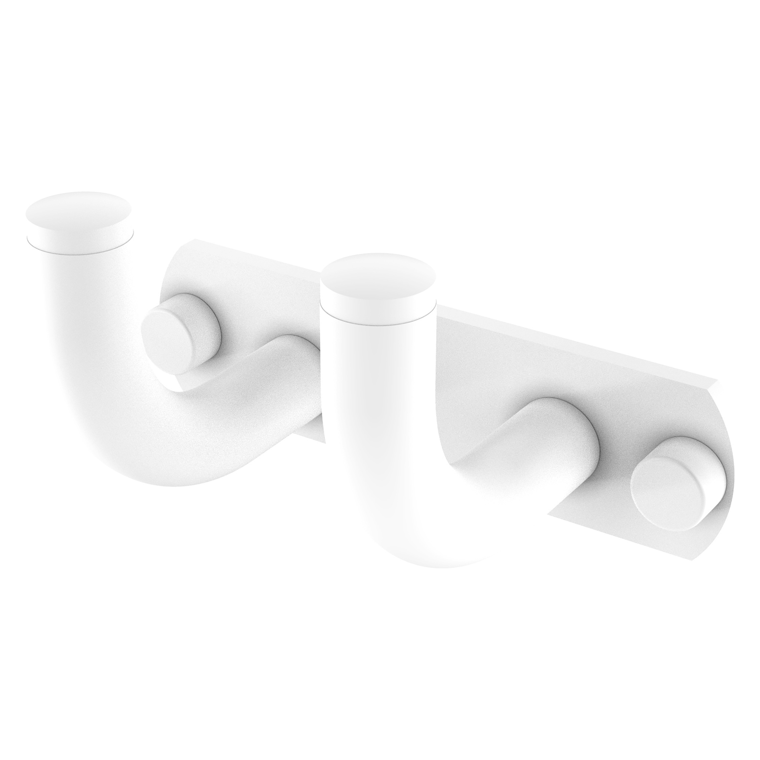 Allied Brass RM-20-2-WHM Remi Matte White Double -Hook Wall mount Towel Hook