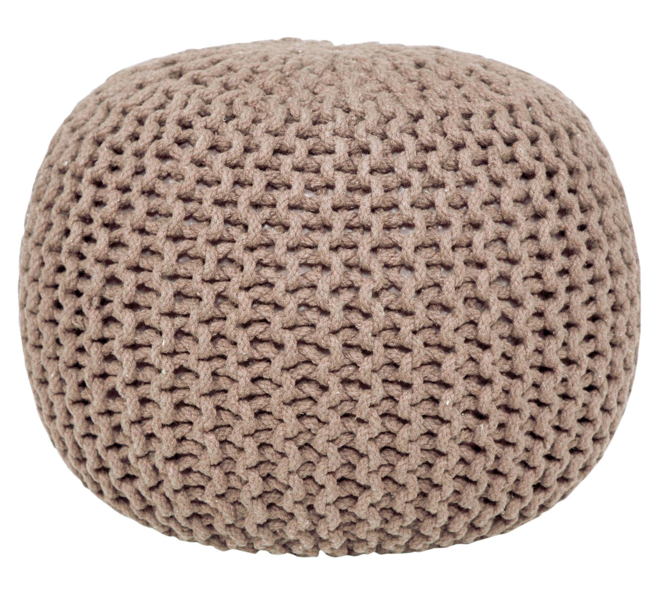 Zonnig lucht invoeren AANNY Designs Lychee Modern Light Beige Pouf Ottoman in the Ottomans &  Poufs department at Lowes.com