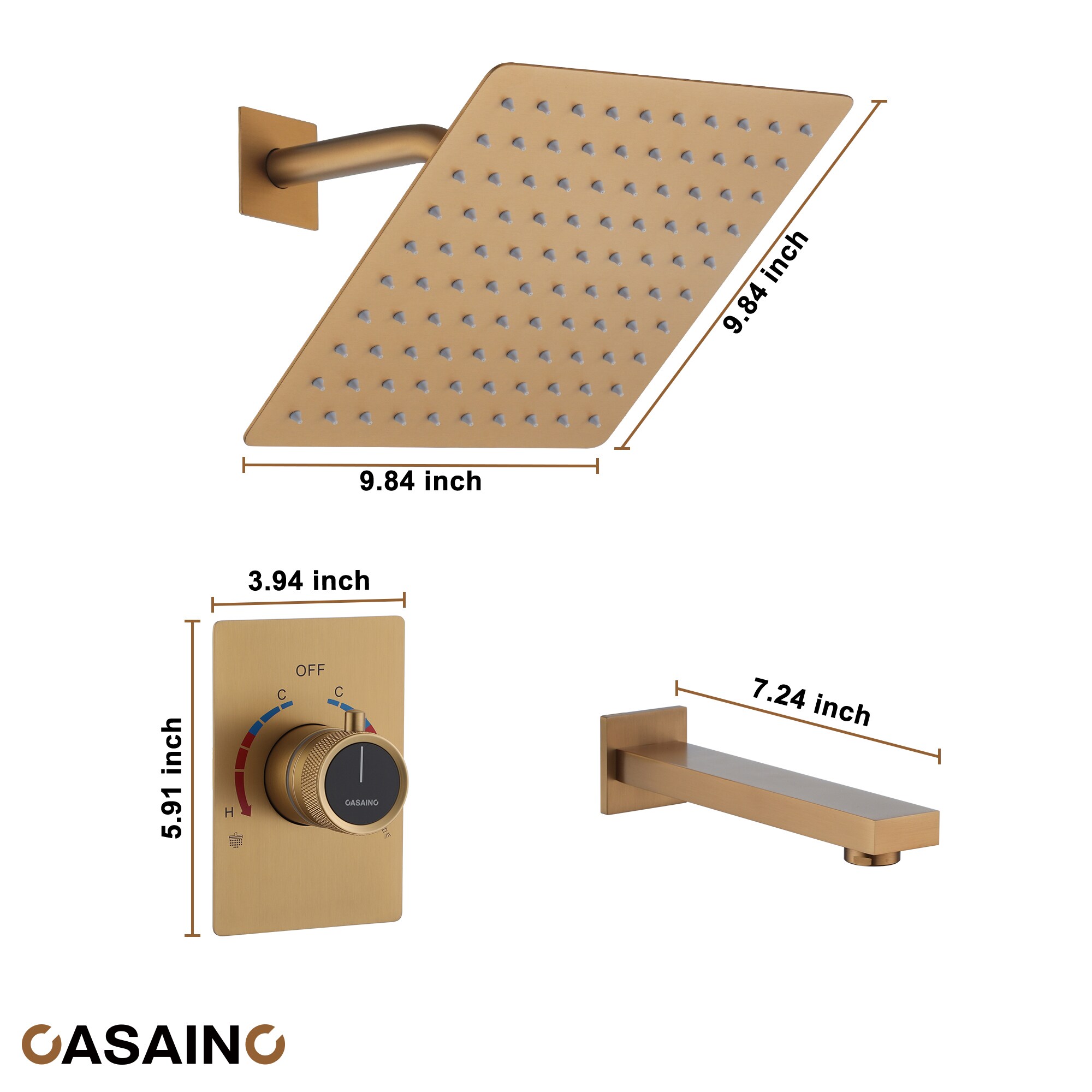 CASAINC RB0771-WE Showerhead-Bar-Panels - View #10