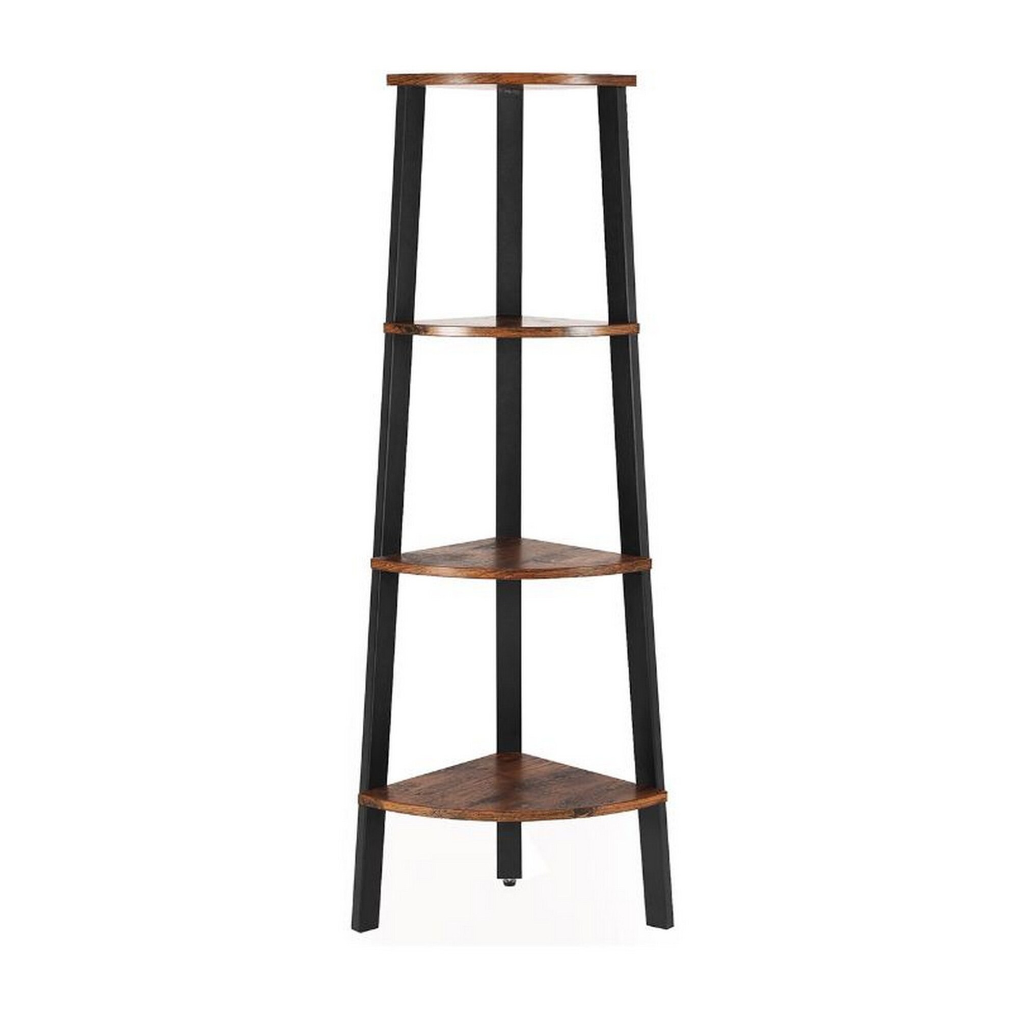 Benzara BM195830 3 -Tier Heavy Duty Brown Metal Utility shelving unit ( 13.4-in W x 13.4-in D x 49.2-in H )