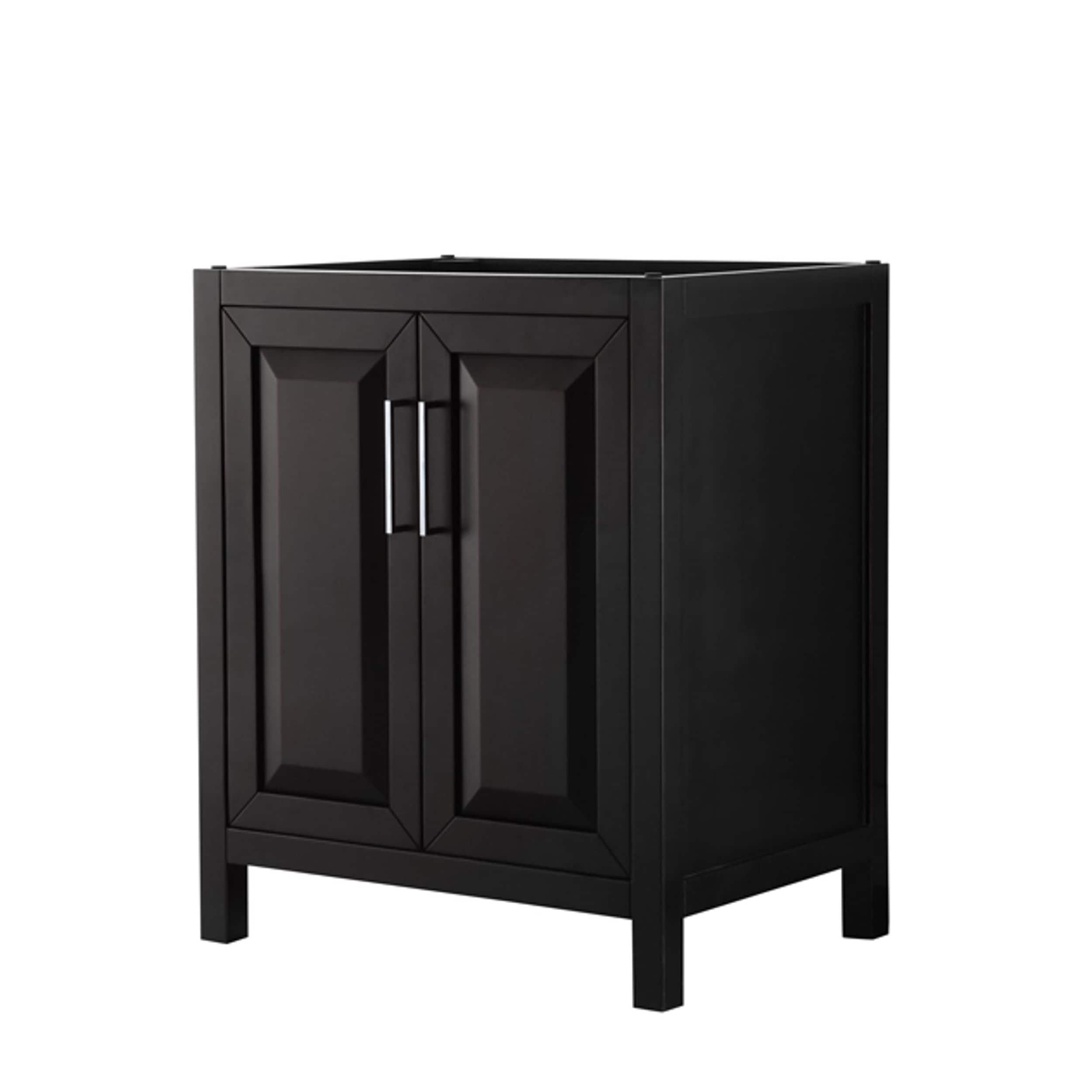 Wyndham Collection WCV252530SDECXSXXMXX Daria 30-in Dark Espresso with Polished Chrome Trim Bathroom Vanity Base Cabinet without Top