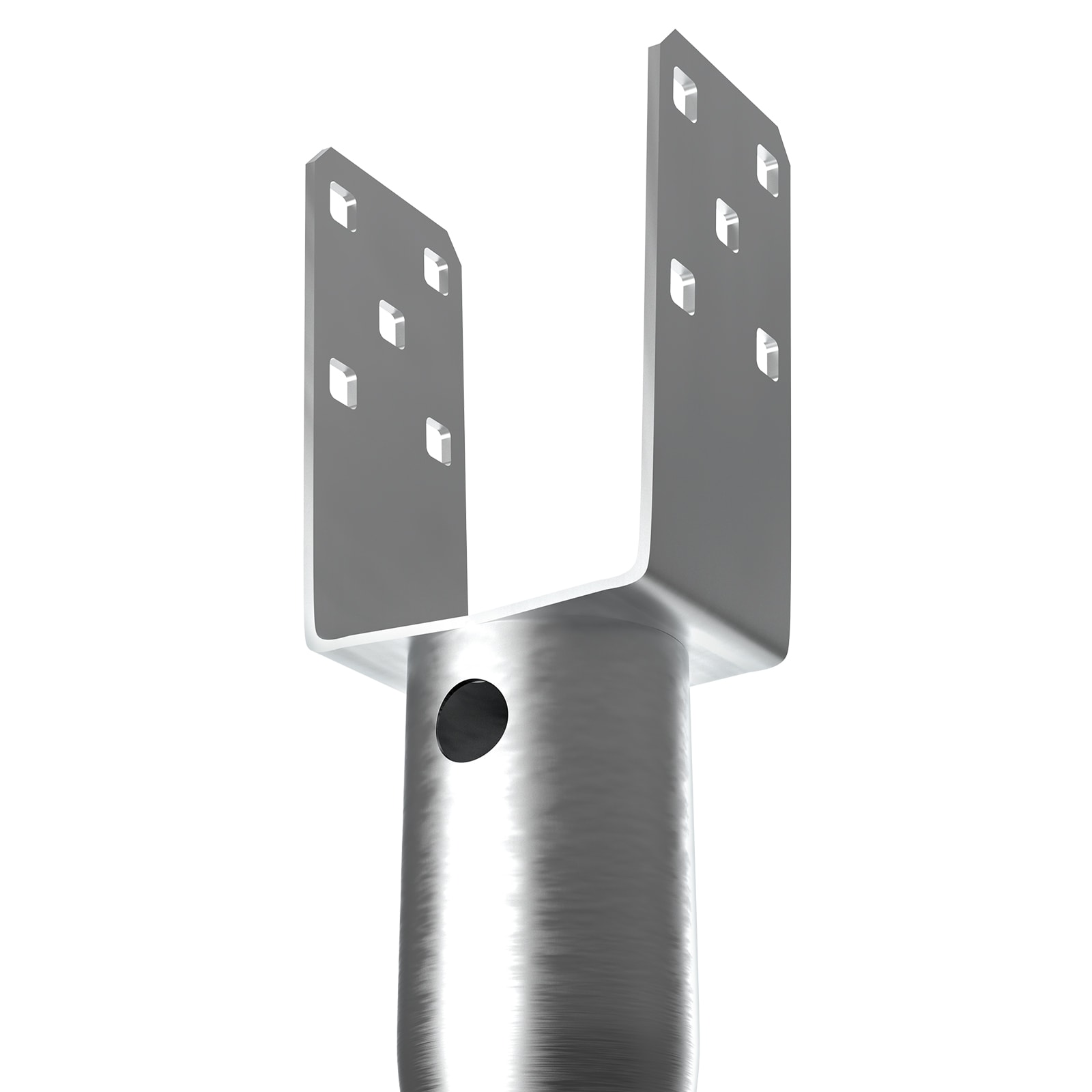 VEVOR SCUXDD35YC2705495V0 No Dig Ground Anchor  4 Pack 3.94 x 2.76 x 27.56 in DIY Screw in Post Stake  Includes 6 Lag Bolts and a Rebar  U-Shape Heavy Duty Steel Post Holder  Great for Mailbox Posts and Fence Posts