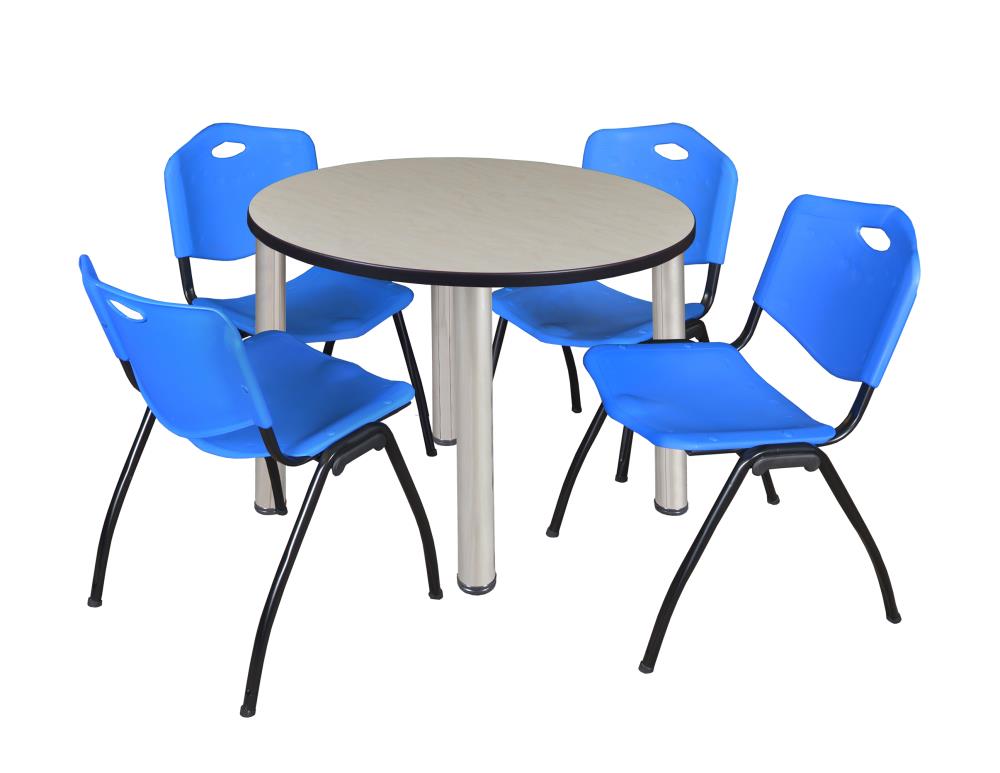Regency TB42RNDPLBPCM47BE Breakroom Off-white 4-Person Training Table (42-in W x 29-in H)